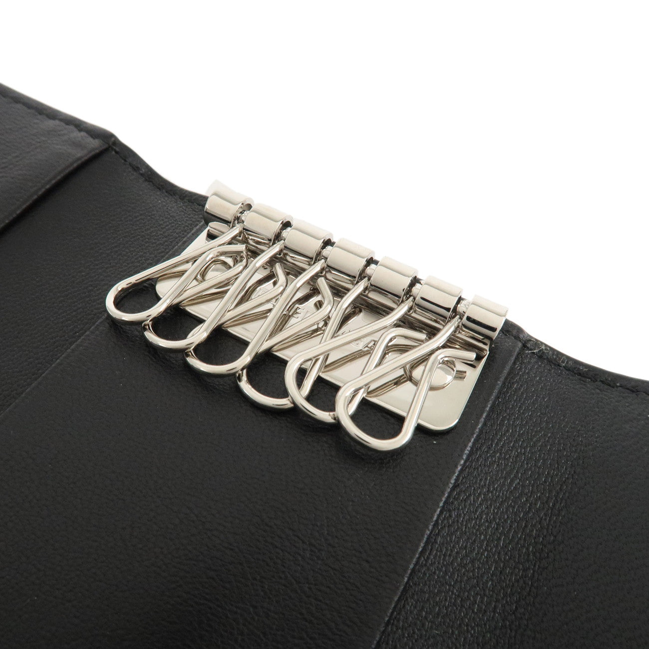 BALENCIAGA Leather 6 Key Case Star Print Black White 499204 Used