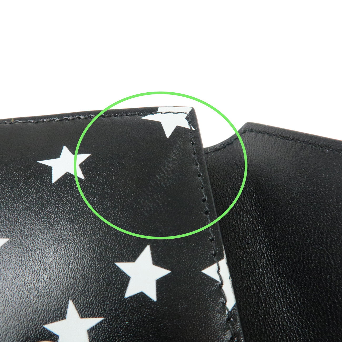 BALENCIAGA Leather 6 Key Case Star Print Black White 499204 Used