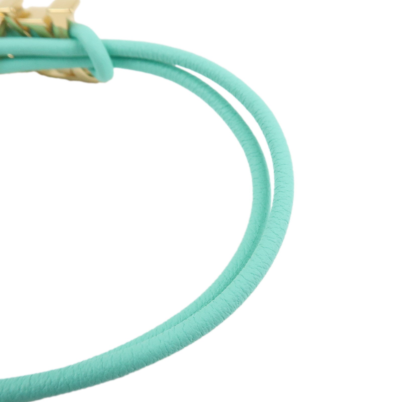 Louis Vuitton LV Bloom Leather Bracelet Blue Lagoon M0973Z Used