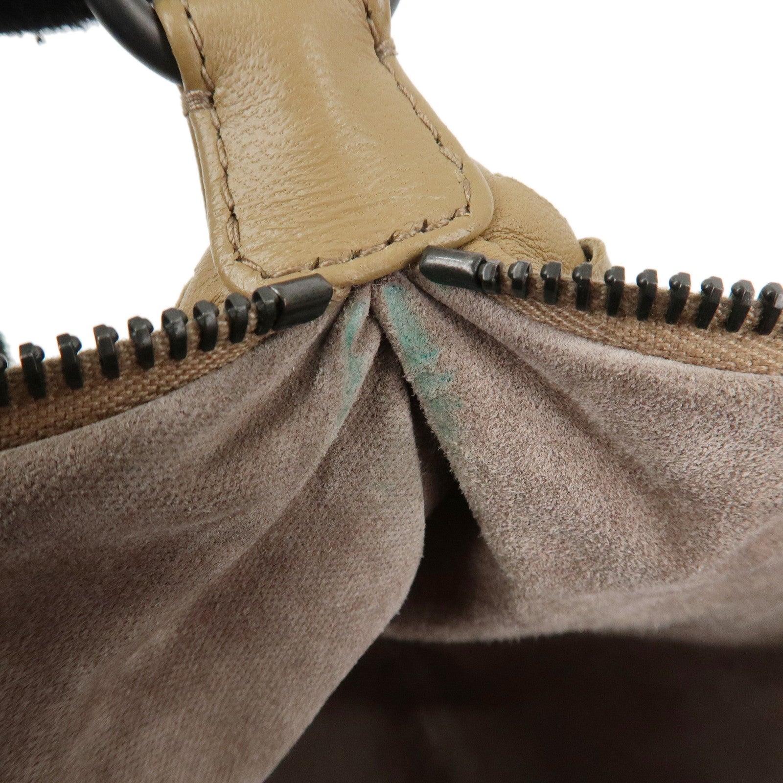 BOTTEGA VENETA Intrecciato Leather Shoulder Bag Hand Bag Beige Used