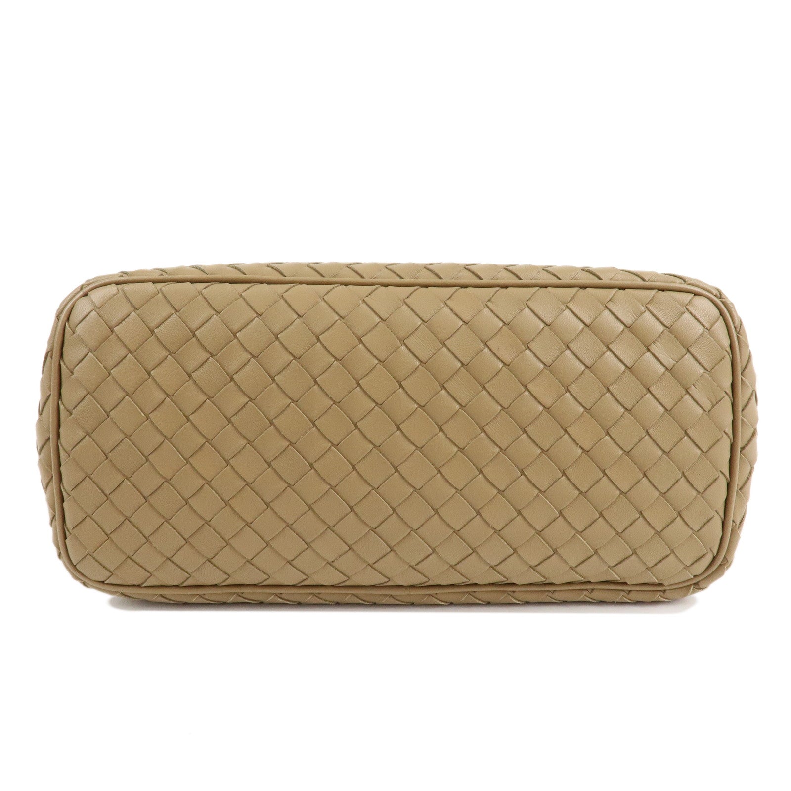 BOTTEGA VENETA Intrecciato Leather Shoulder Bag Hand Bag Beige Used