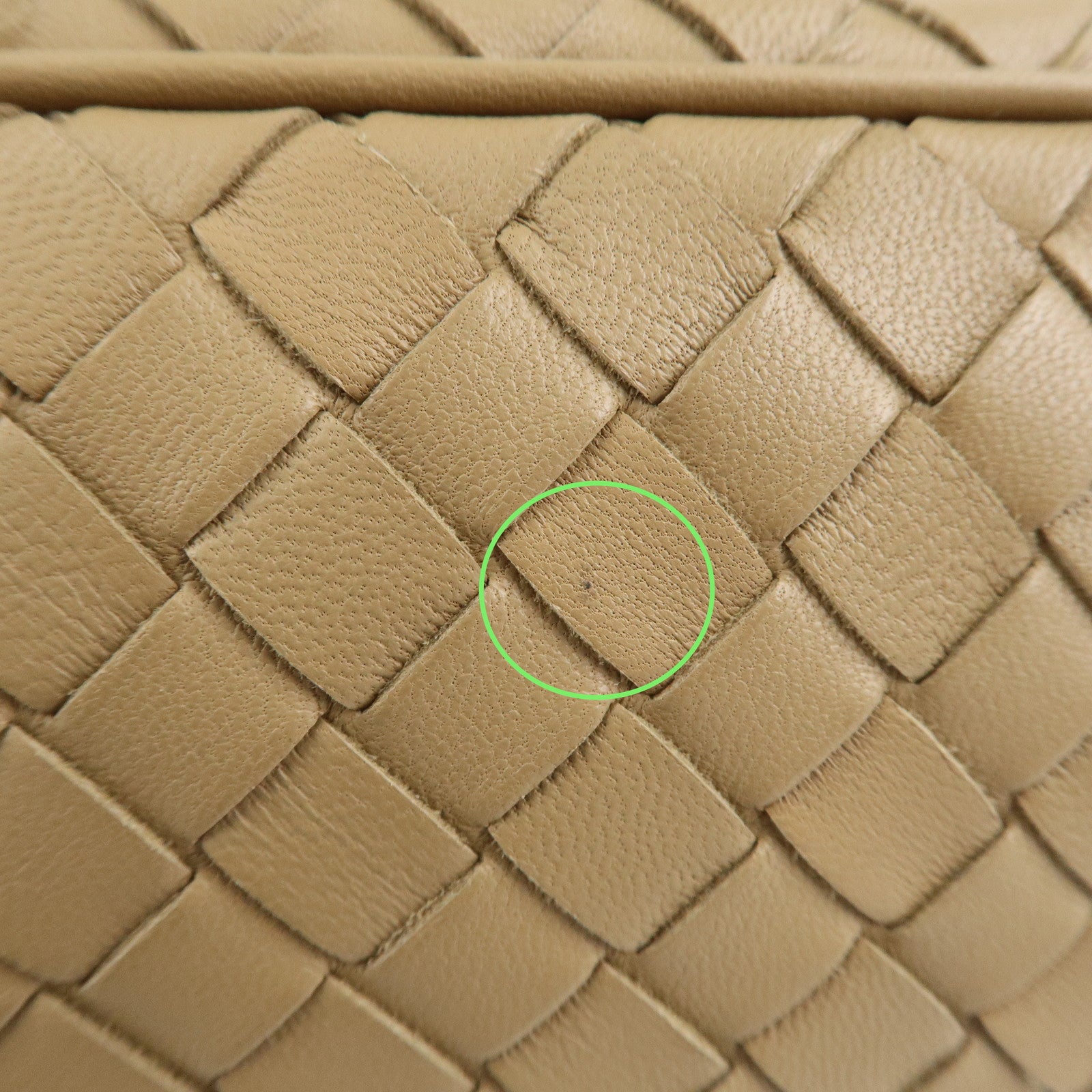 BOTTEGA VENETA Intrecciato Leather Shoulder Bag Hand Bag Beige Used