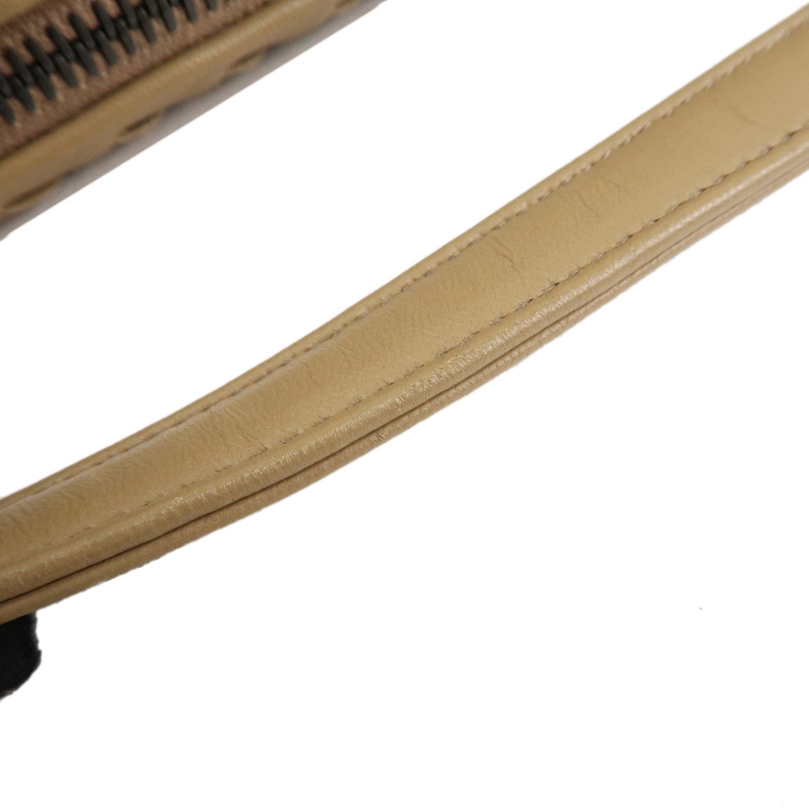 BOTTEGA VENETA Intrecciato Leather Shoulder Bag Hand Bag Beige Used