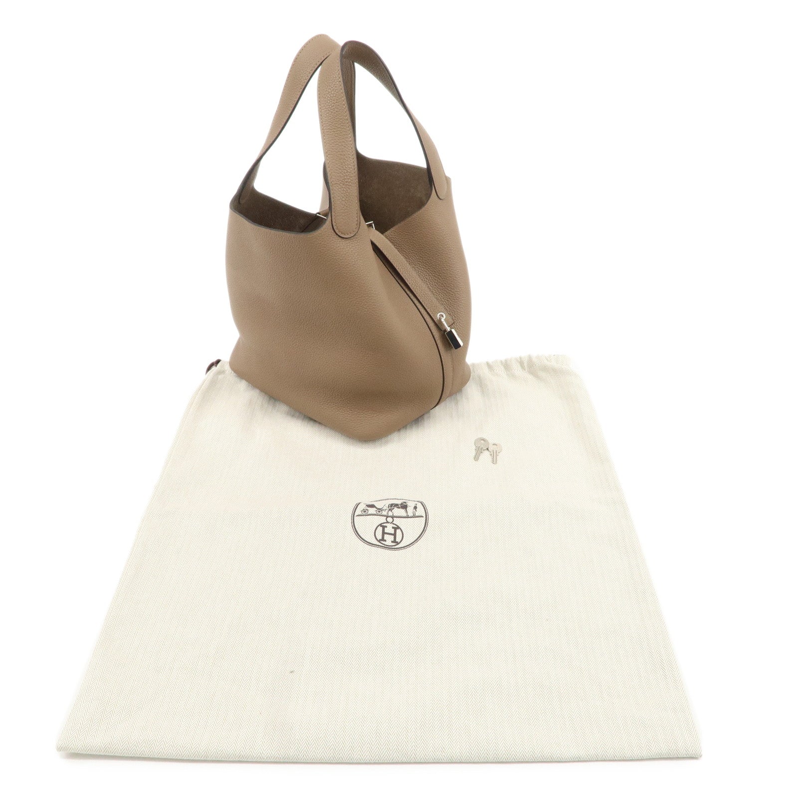 HERMES Taurillon Clemence Picotin Lock MM D Stamped Hand Bag Used