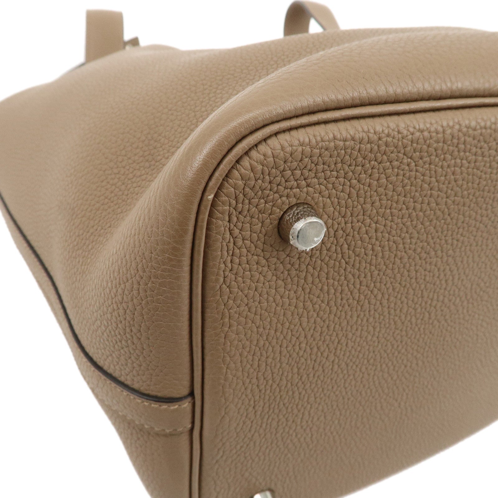 HERMES Taurillon Clemence Picotin Lock MM D Stamped Hand Bag Used