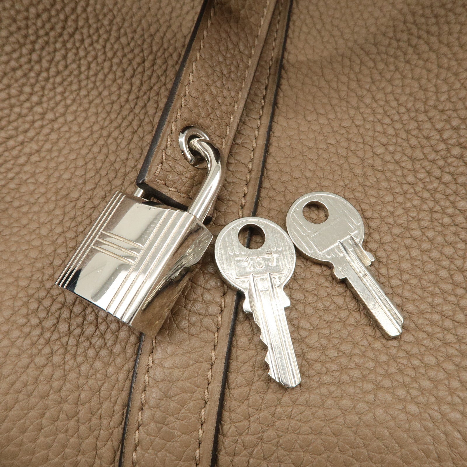 HERMES Taurillon Clemence Picotin Lock MM D Stamped Hand Bag Used