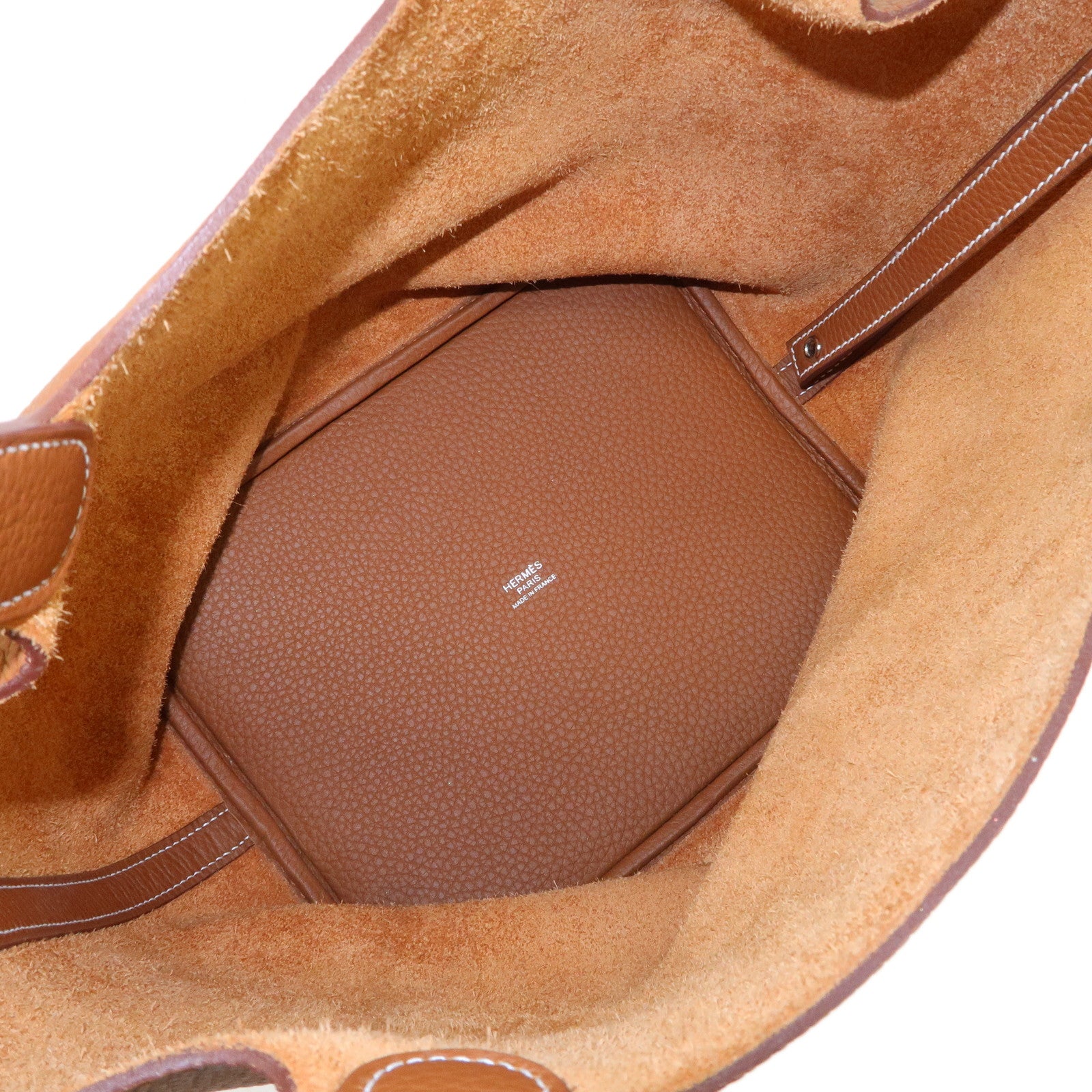 HERMES Taurillon Clemence Picotin Lock MM U Stamped Hand Bag Gold Used