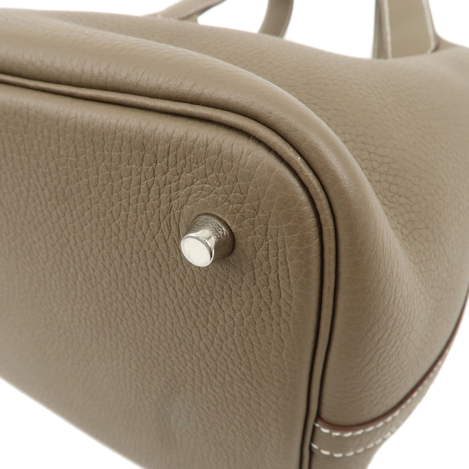HERMES Taurillon Clemence Picotin Lock MM Z Stamped Hand Bag Used