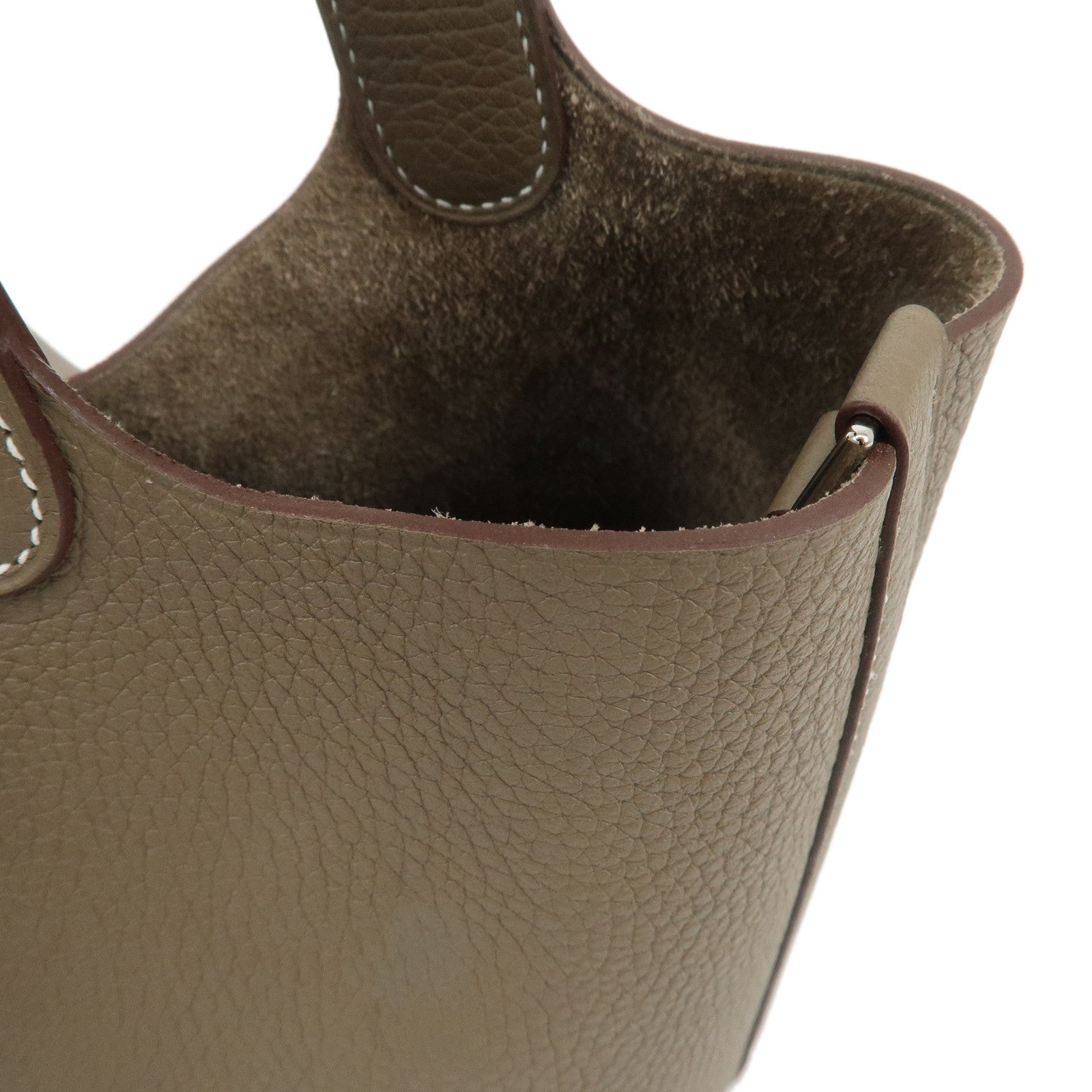 HERMES Taurillon Clemence Picotin Lock MM Z Stamped Hand Bag Used