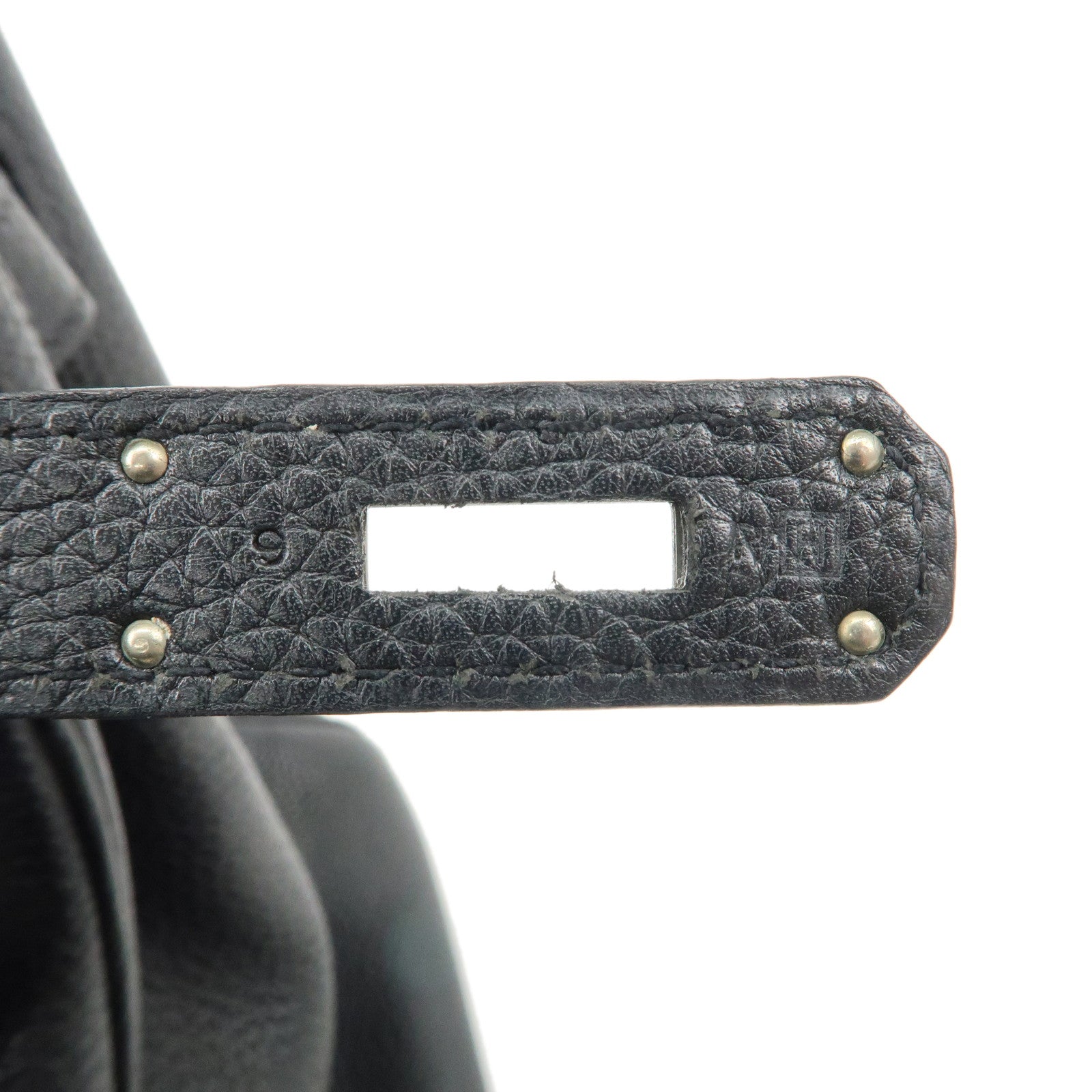 HERMES Togo Birkin 35 H Stamped Hand Bag Black Used