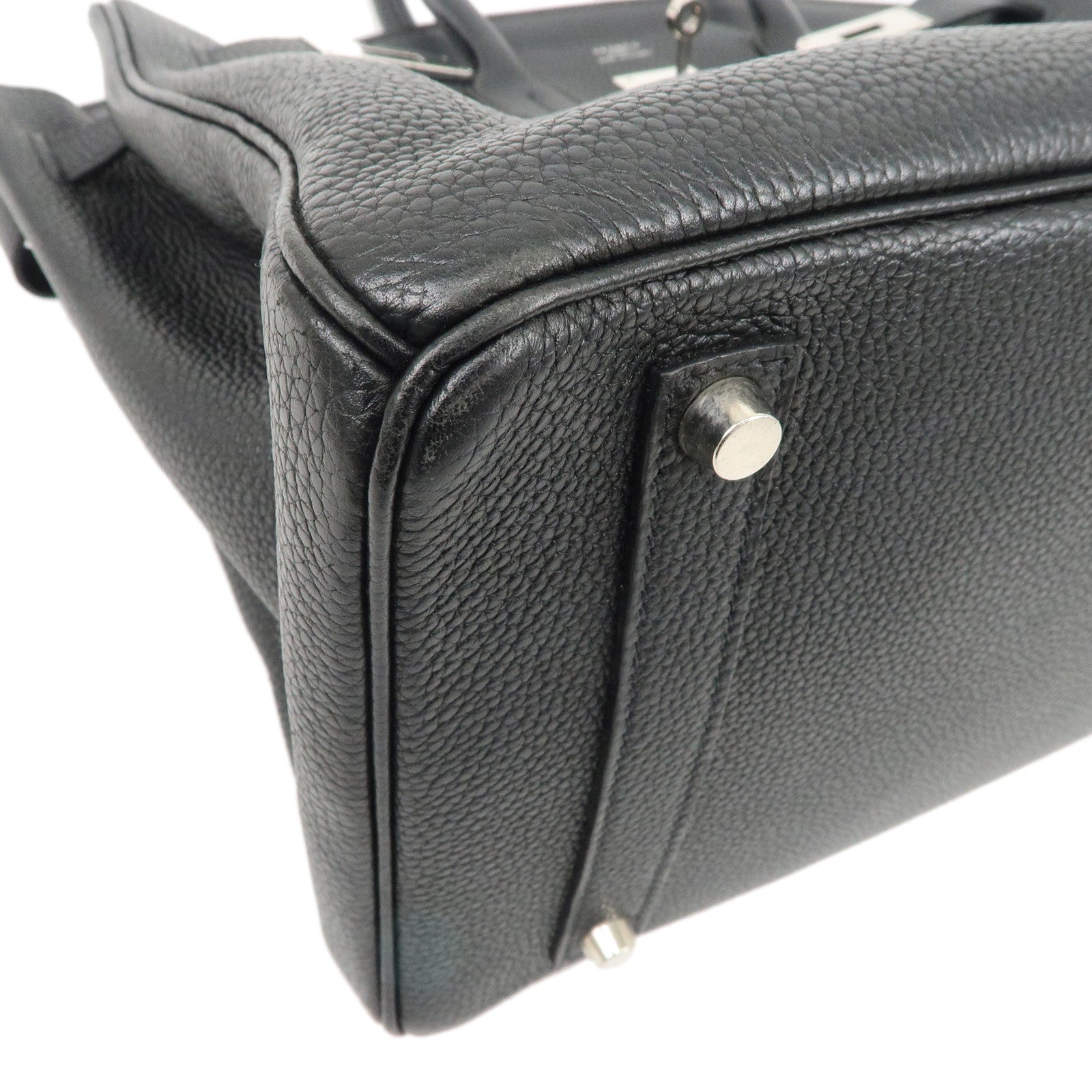 HERMES Togo Birkin 35 H Stamped Hand Bag Black Used