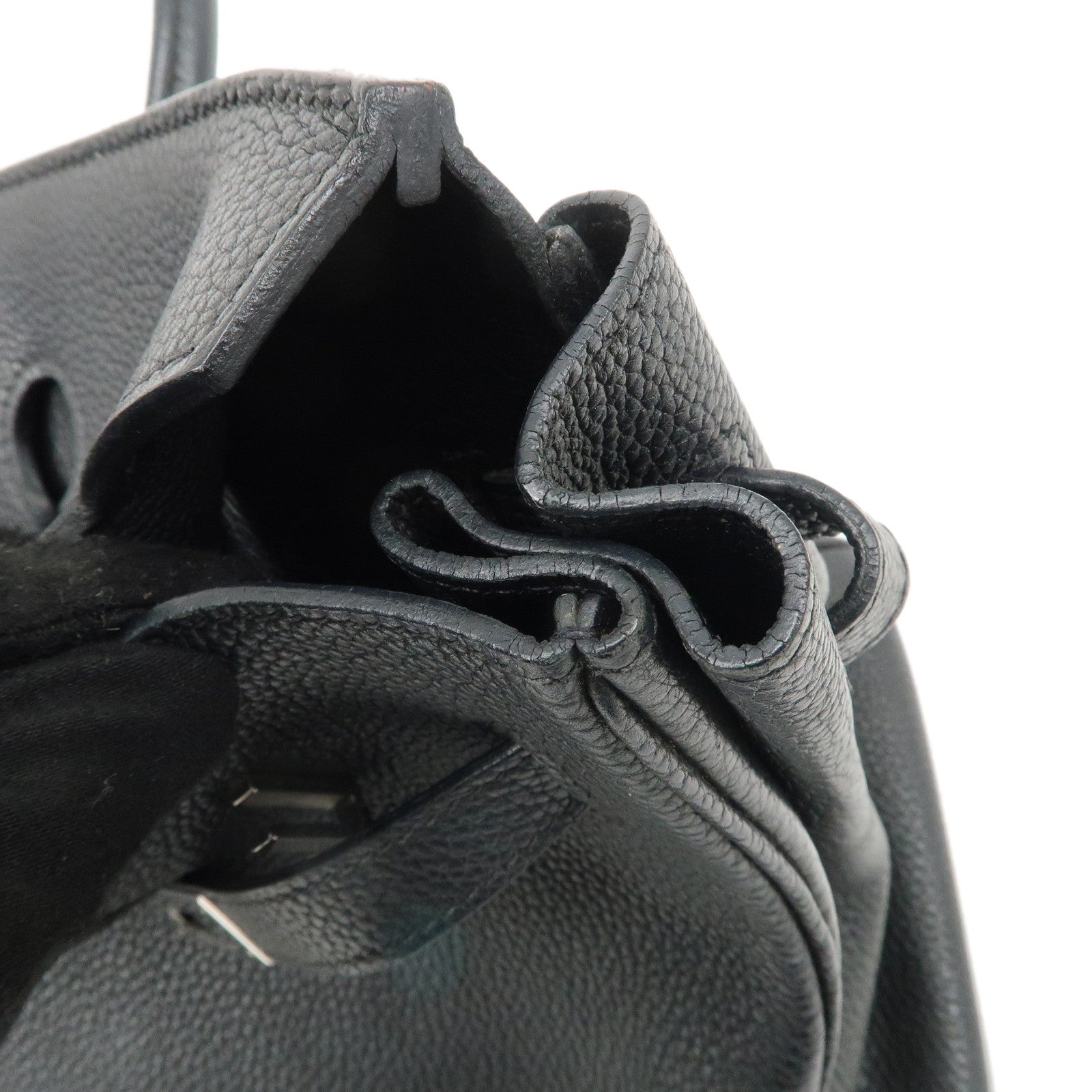 HERMES Togo Birkin 35 H Stamped Hand Bag Black Used