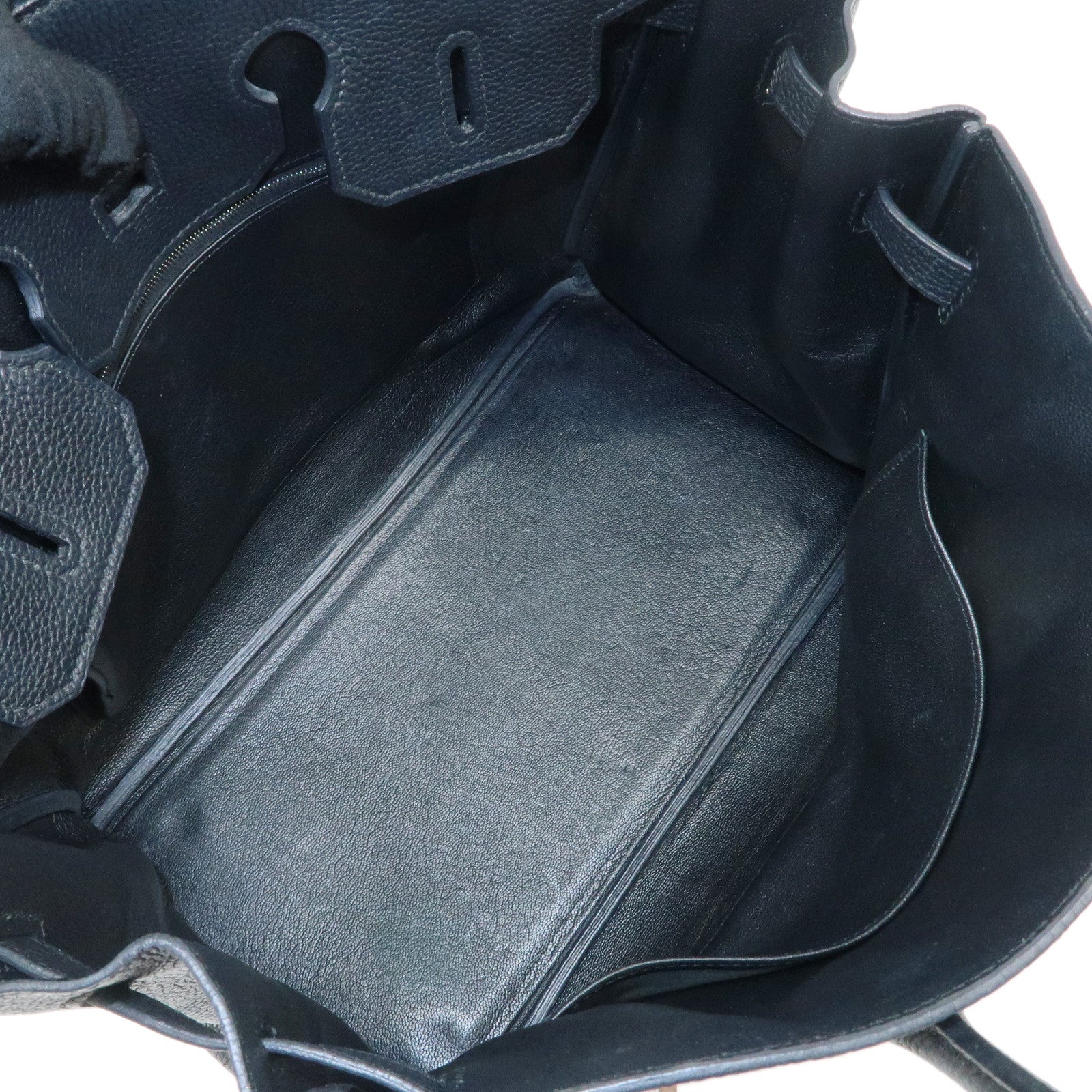 HERMES Togo Birkin 35 H Stamped Hand Bag Black Used