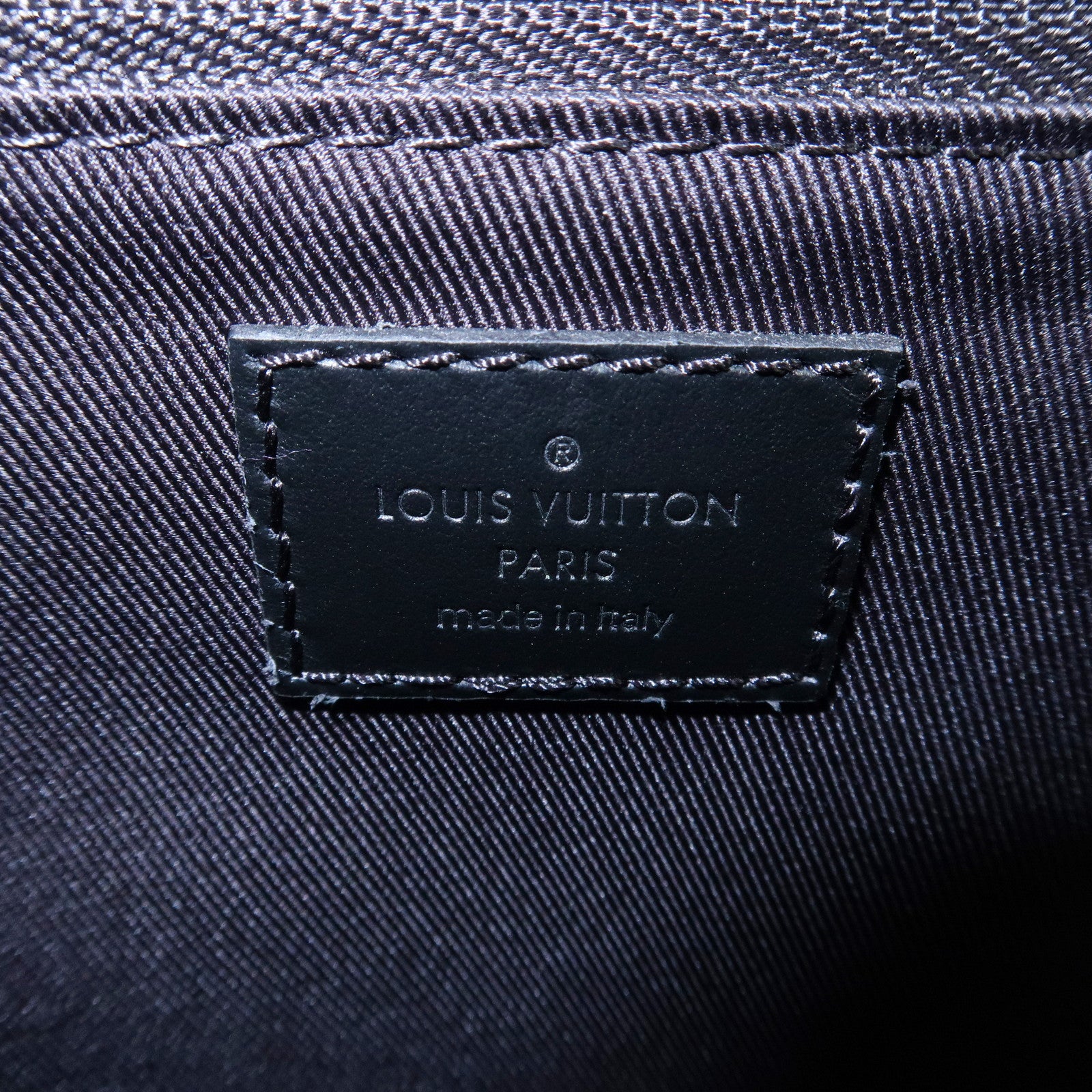 Louis Vuitton Monogram Eclipse Saumur Tote Bag Black Gray M45914 Used