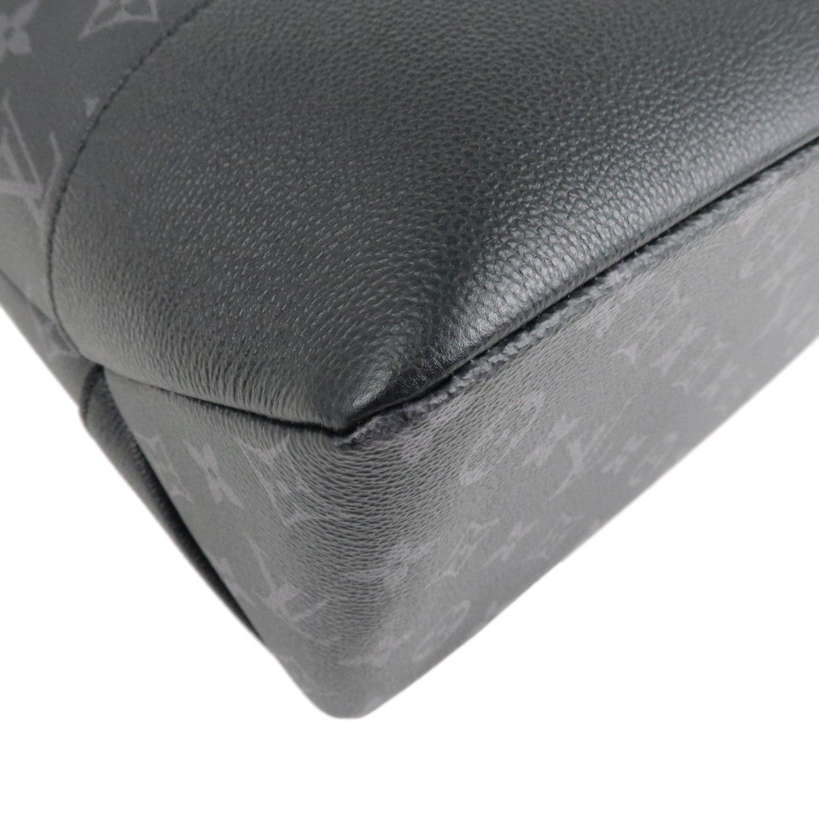 Louis Vuitton Monogram Eclipse Saumur Tote Bag Black Gray M45914 Used