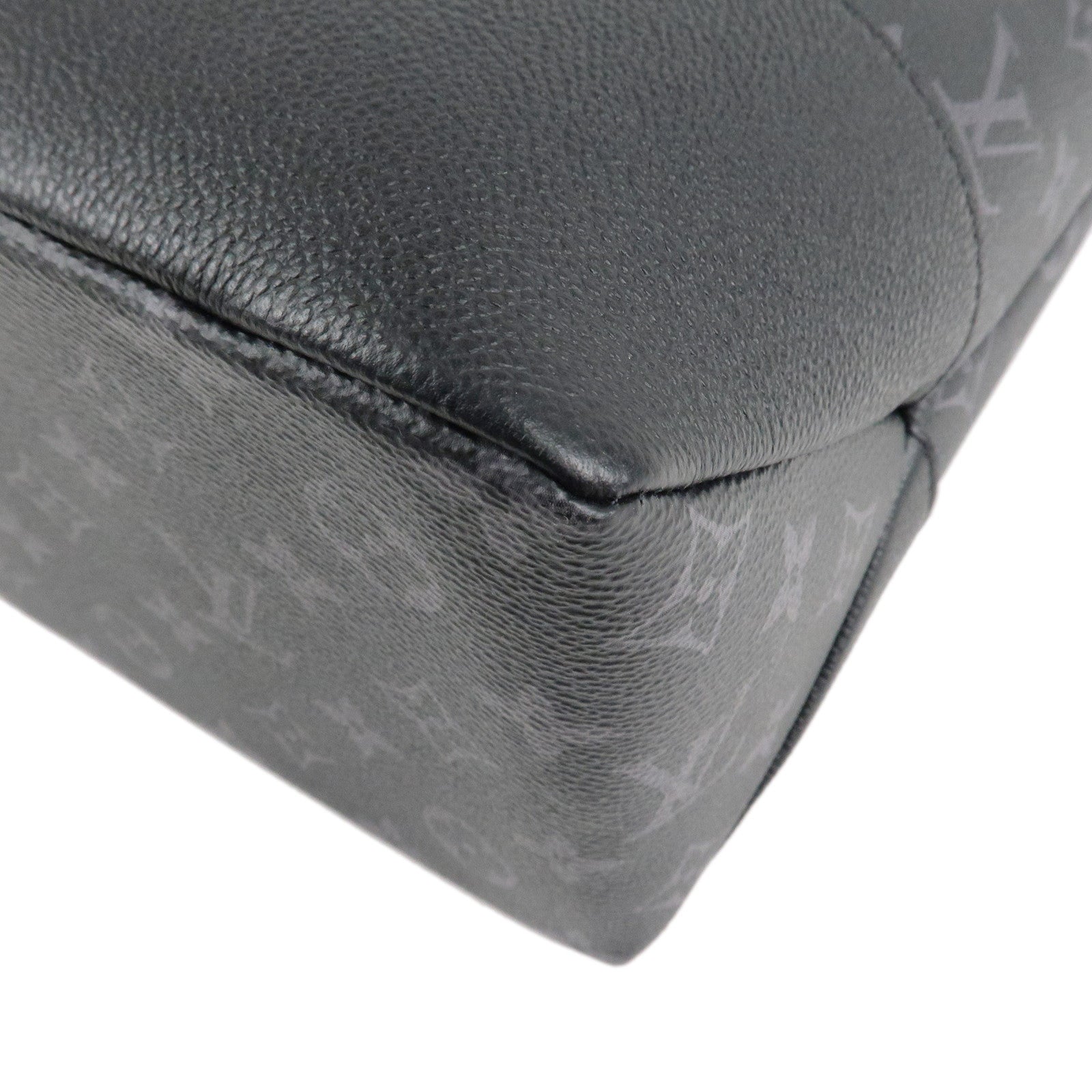 Louis Vuitton Monogram Eclipse Saumur Tote Bag Black Gray M45914 Used