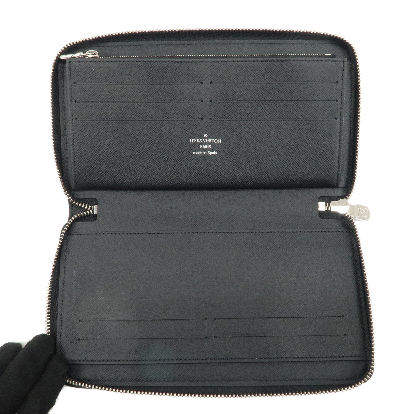 Louis Vuitton Epi Zippy Organizer Wallet NM Noir Black M62643 Used