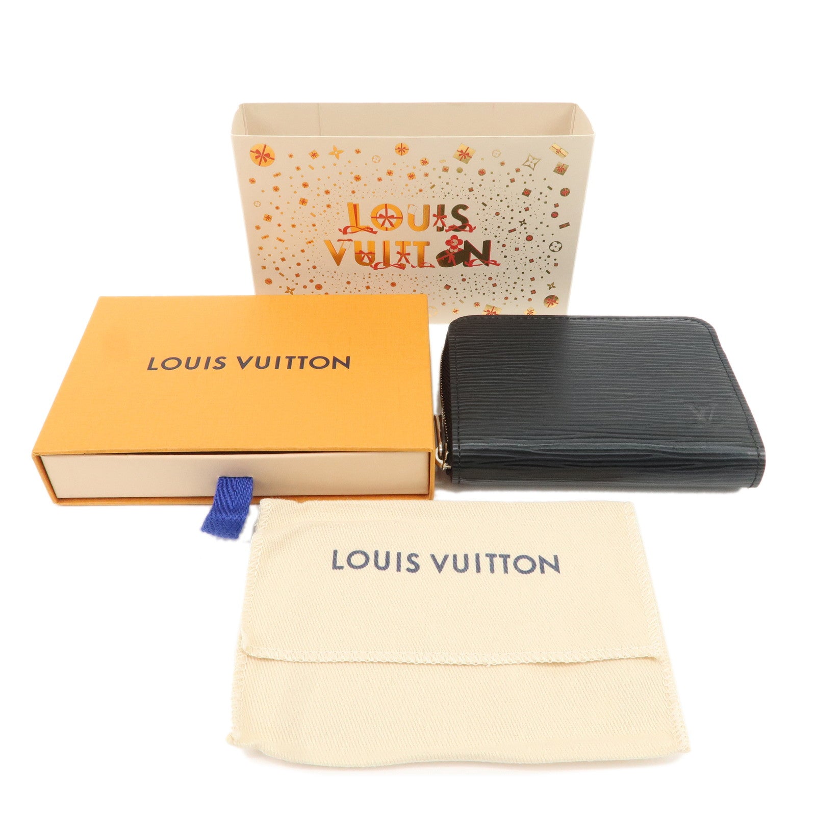 Louis Vuitton Epi Leather Zippy Coin Case Wallet Noir M60152 Used