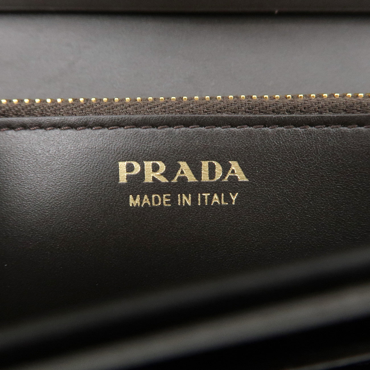 PRADA Unborn Calf Leather Leopard Bi-fold Wallet Brown Black 1M132 Used