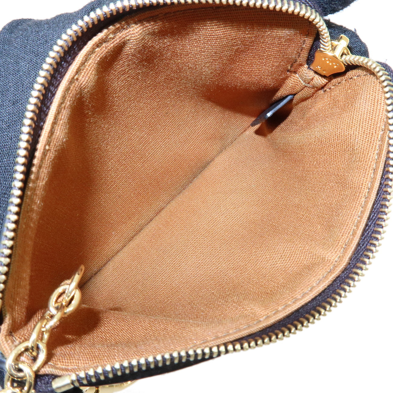 CELINE C Macadam PVC Coin Case Black Brown White Used