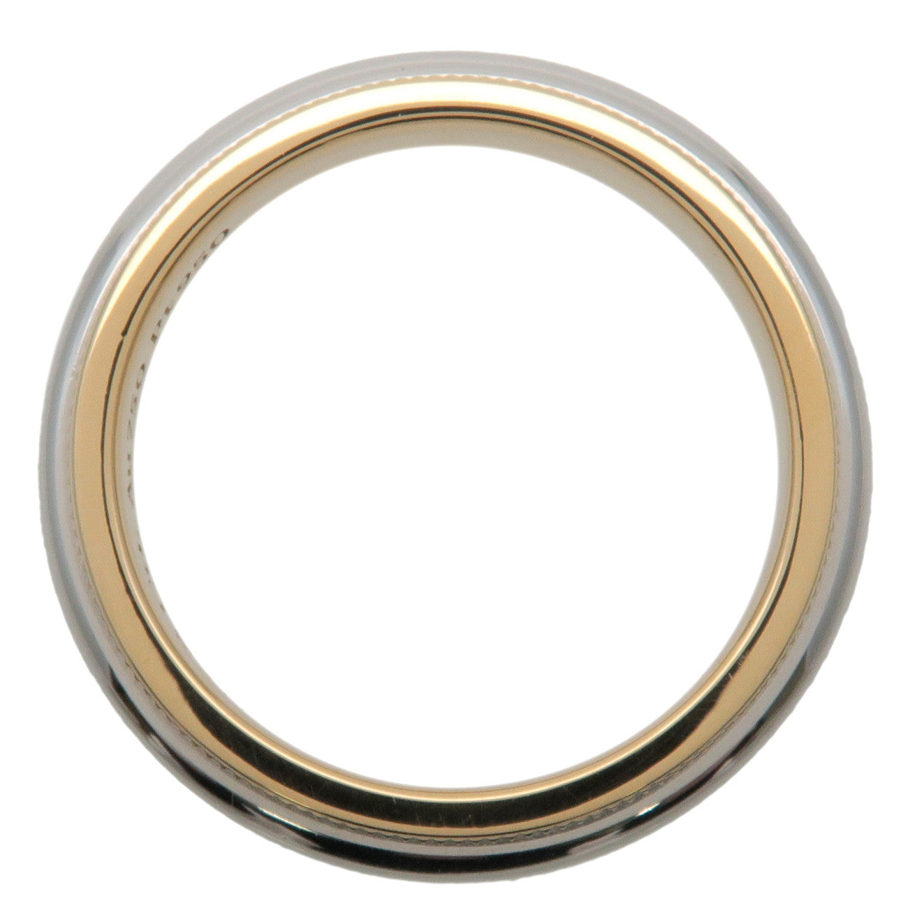 Tiffany&Co. Milgrain Band Ring K18YG 750YG PT950 #9 US5 EU49 Used