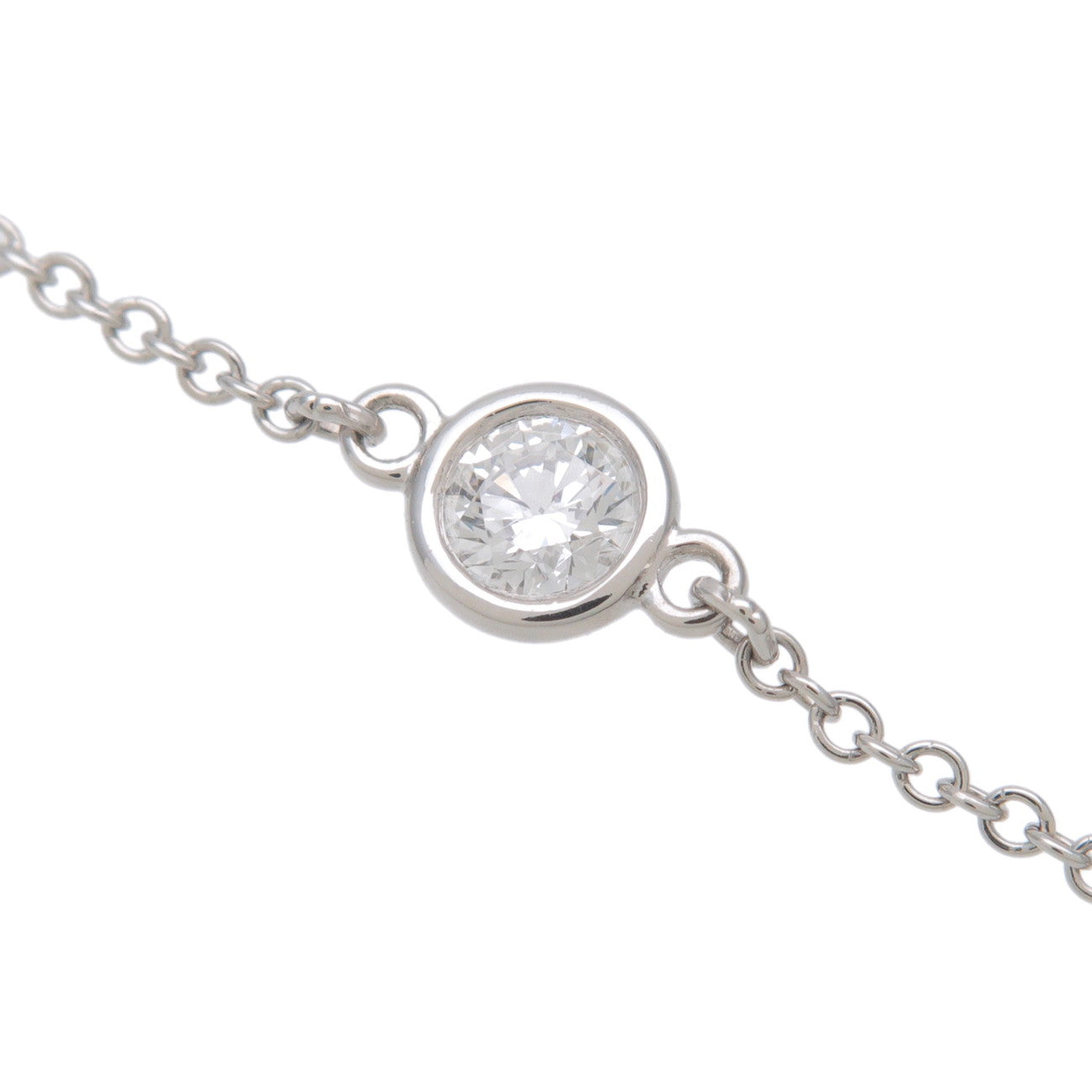 Tiffany&Co. By The Yard 1P Diamond Bracelet 0.14ct PT950 Used