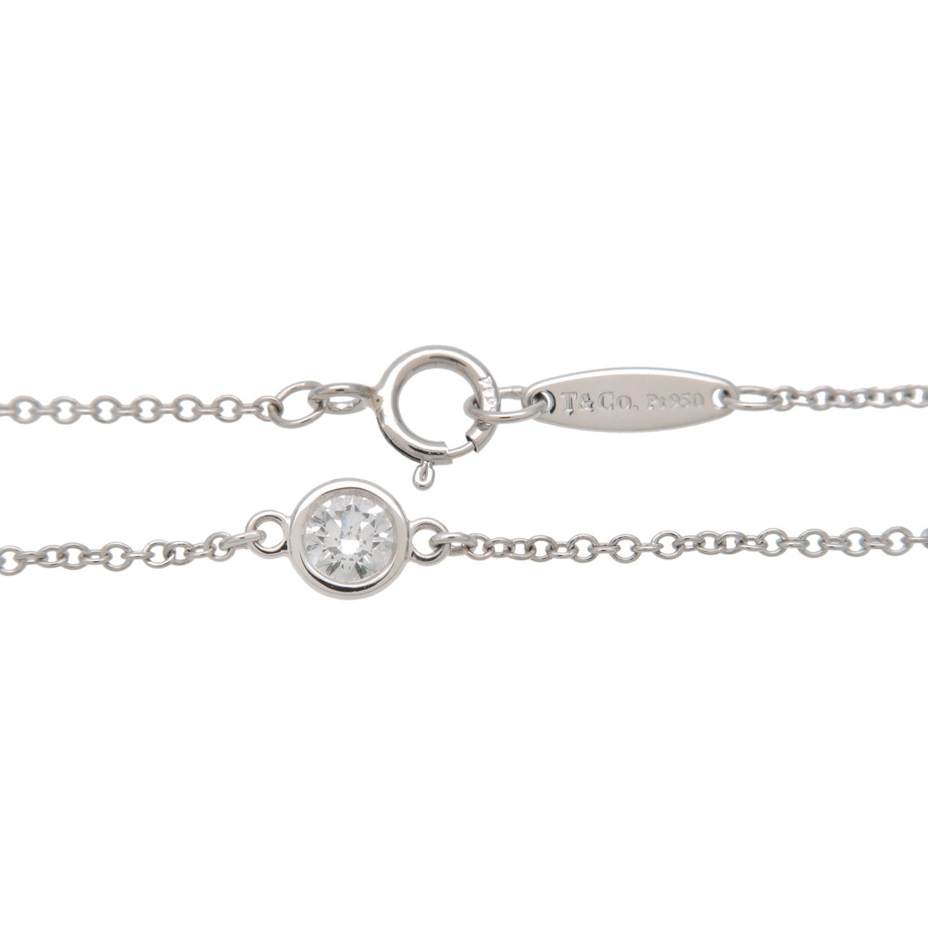 Tiffany&Co. By The Yard 1P Diamond Bracelet 0.14ct PT950 Used