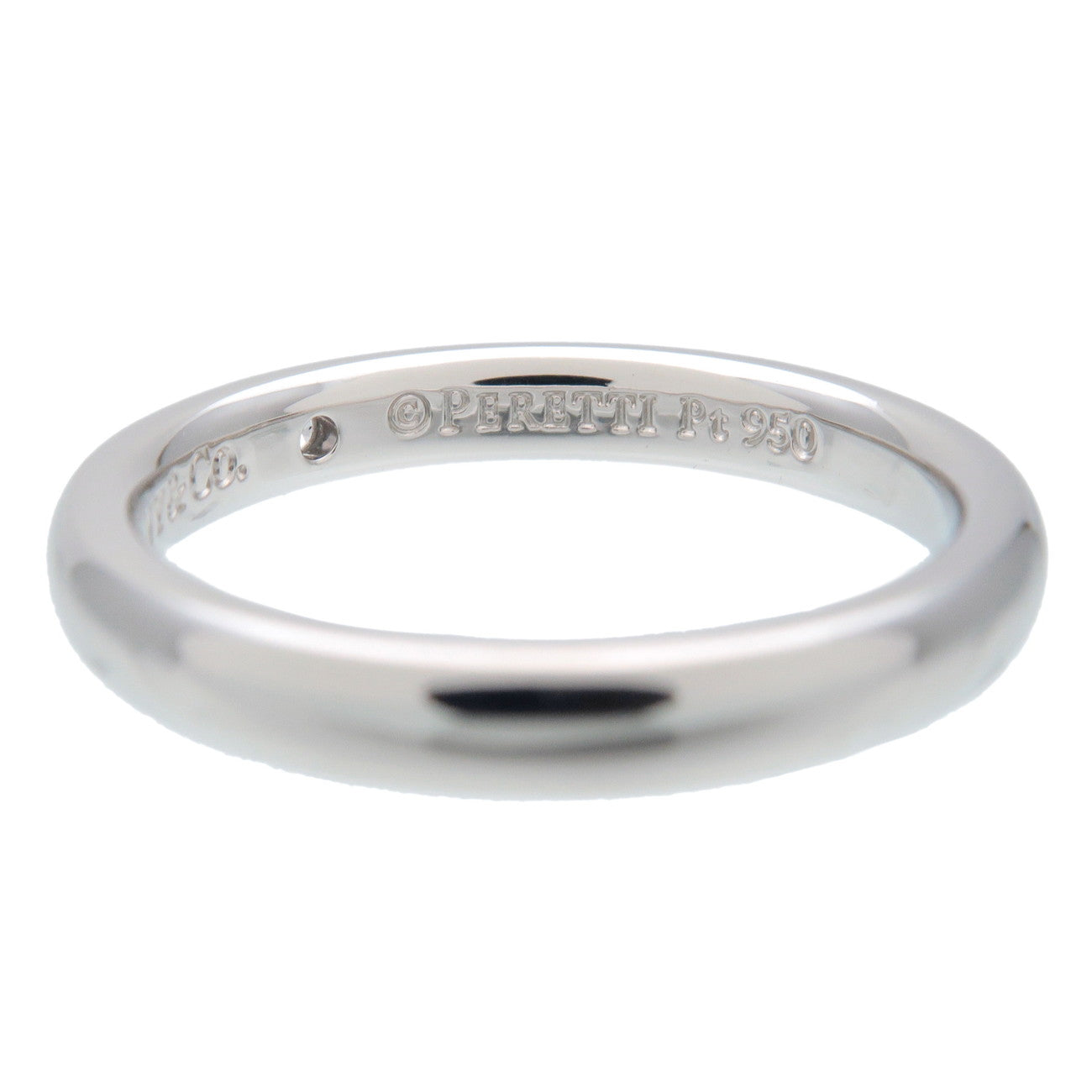 Tiffany&Co. Stacking Band Ring 1P Diamond PT950 Platinum US5 EU49 F/S Used