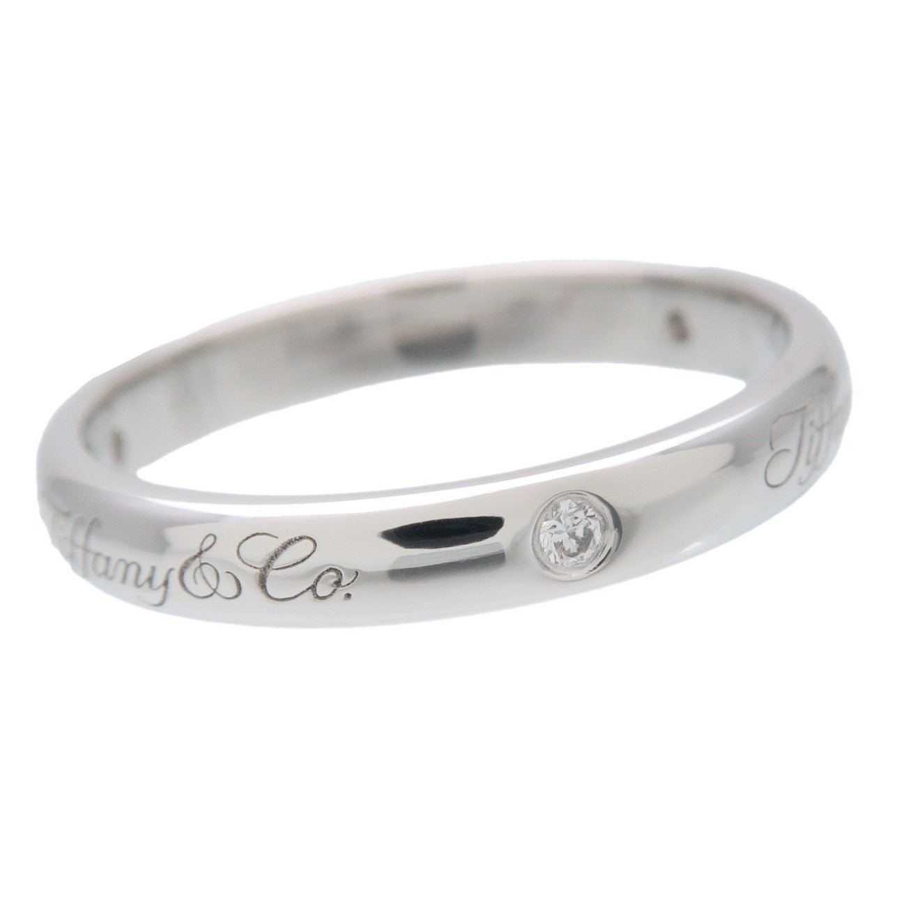 Tiffany&Co. Notes Lucida 3P Diamond Ring Platinum US6.5 EU52.5 Used