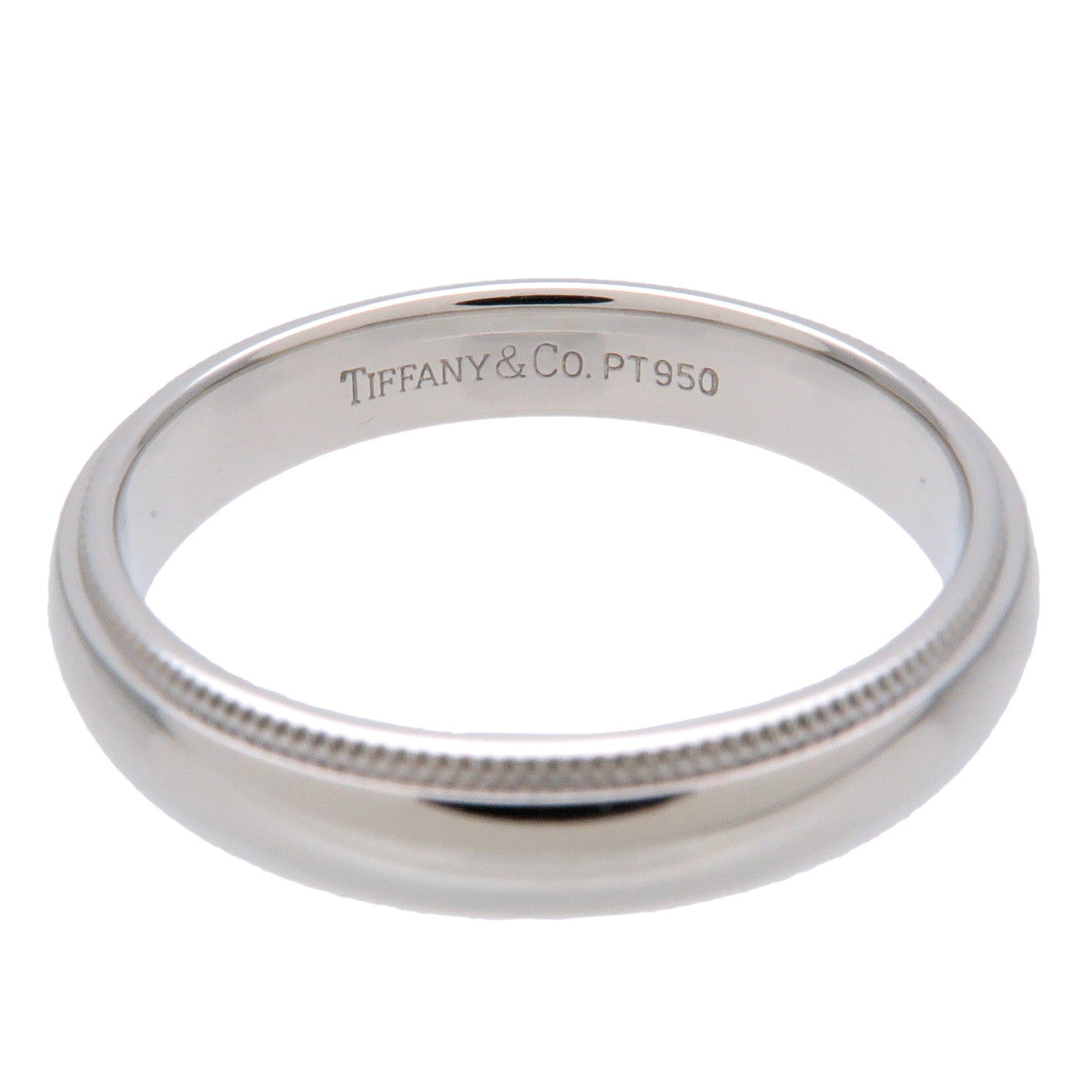 Tiffany&Co. Milgrain Band Ring PT950 Platinum #16.5 US8 EU56.5 Used