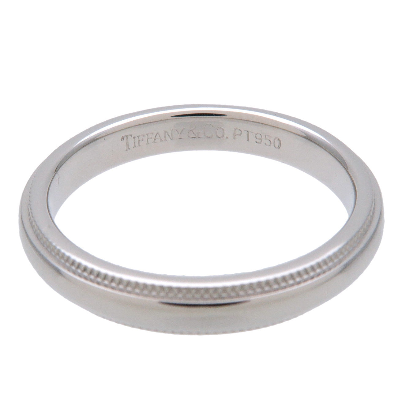 Tiffany&Co. Milgrain Band Ring PT950 Platinum #10 US5-5.5 EU50 Used