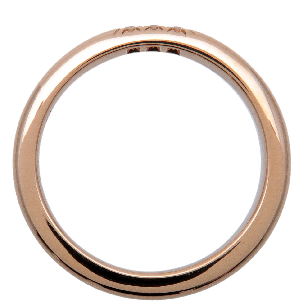 Tiffany&Co. Classic Band 3P Diamond Ring K18PG 750PG #6.5 Used