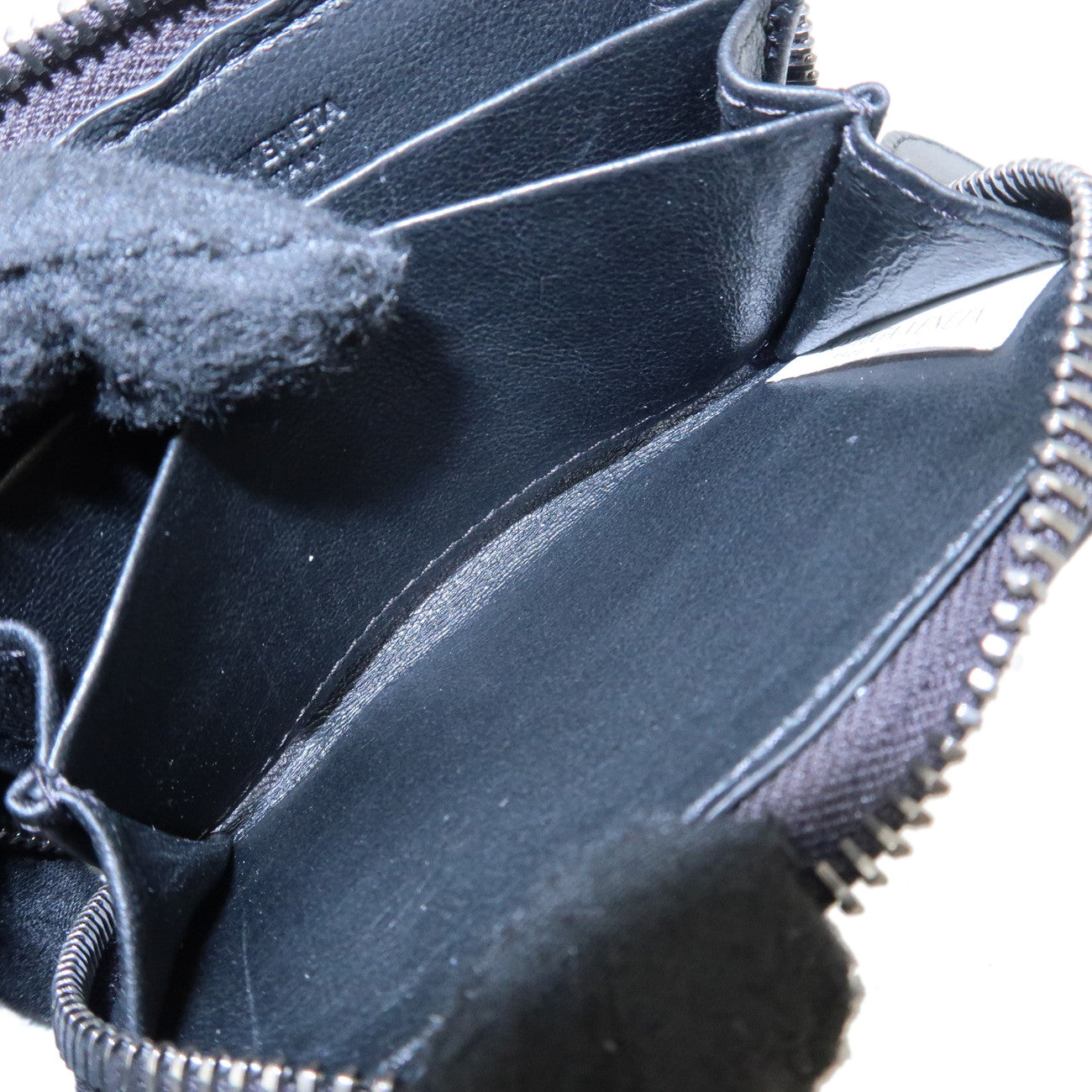 BOTTEGA VENETA Intrecciato Leather Round Zipper Card Case 114075 Used