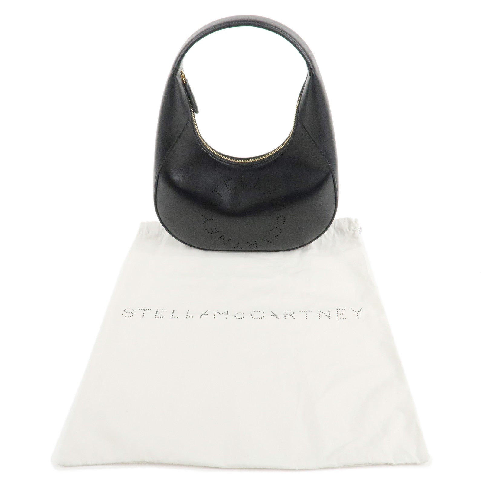 STELLA MCCARTNEY Leather Shoulder Bag Black Used