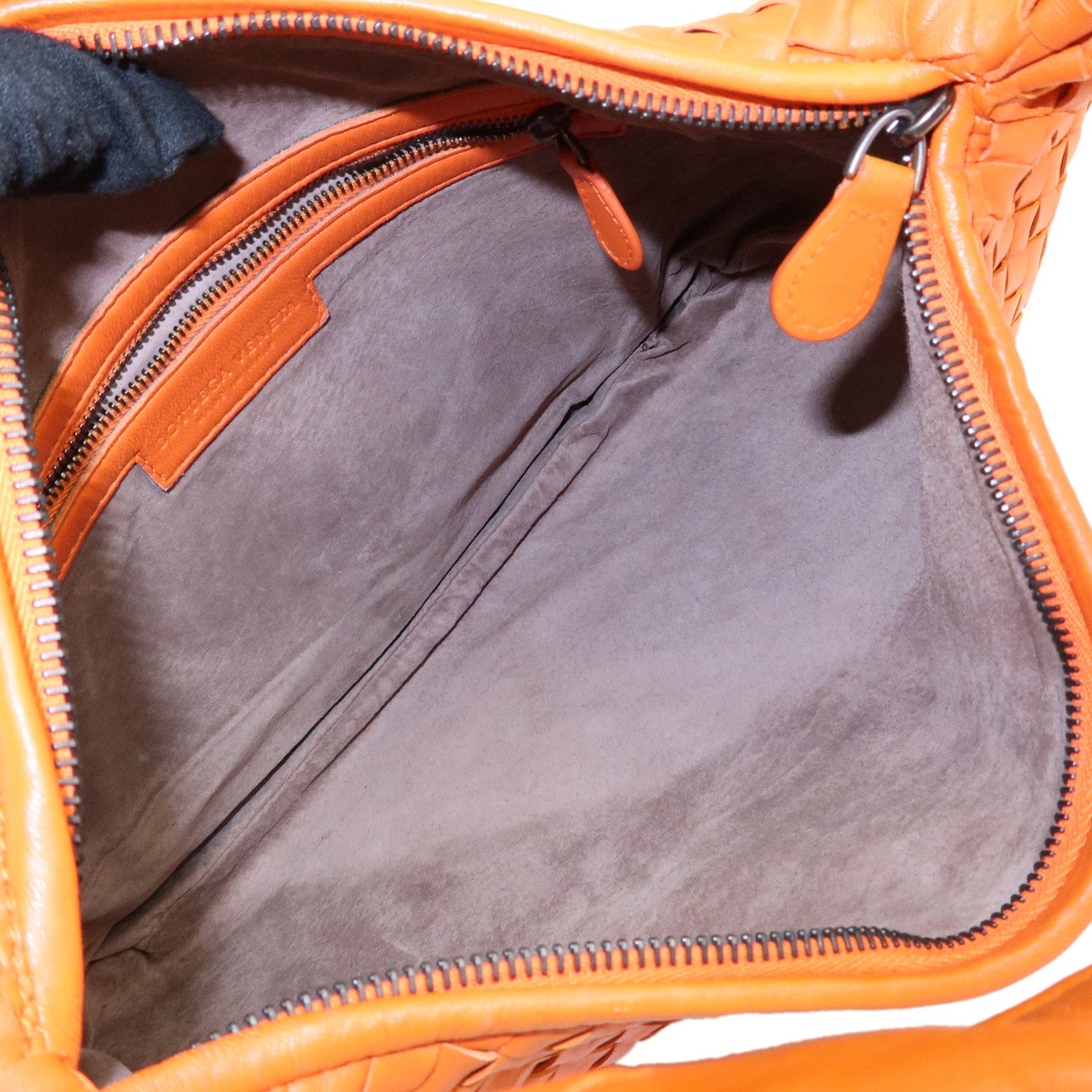 BOTTEGA VENETA Hobo Intrecciato Leather Shoulder Bag Orange 115653 Used