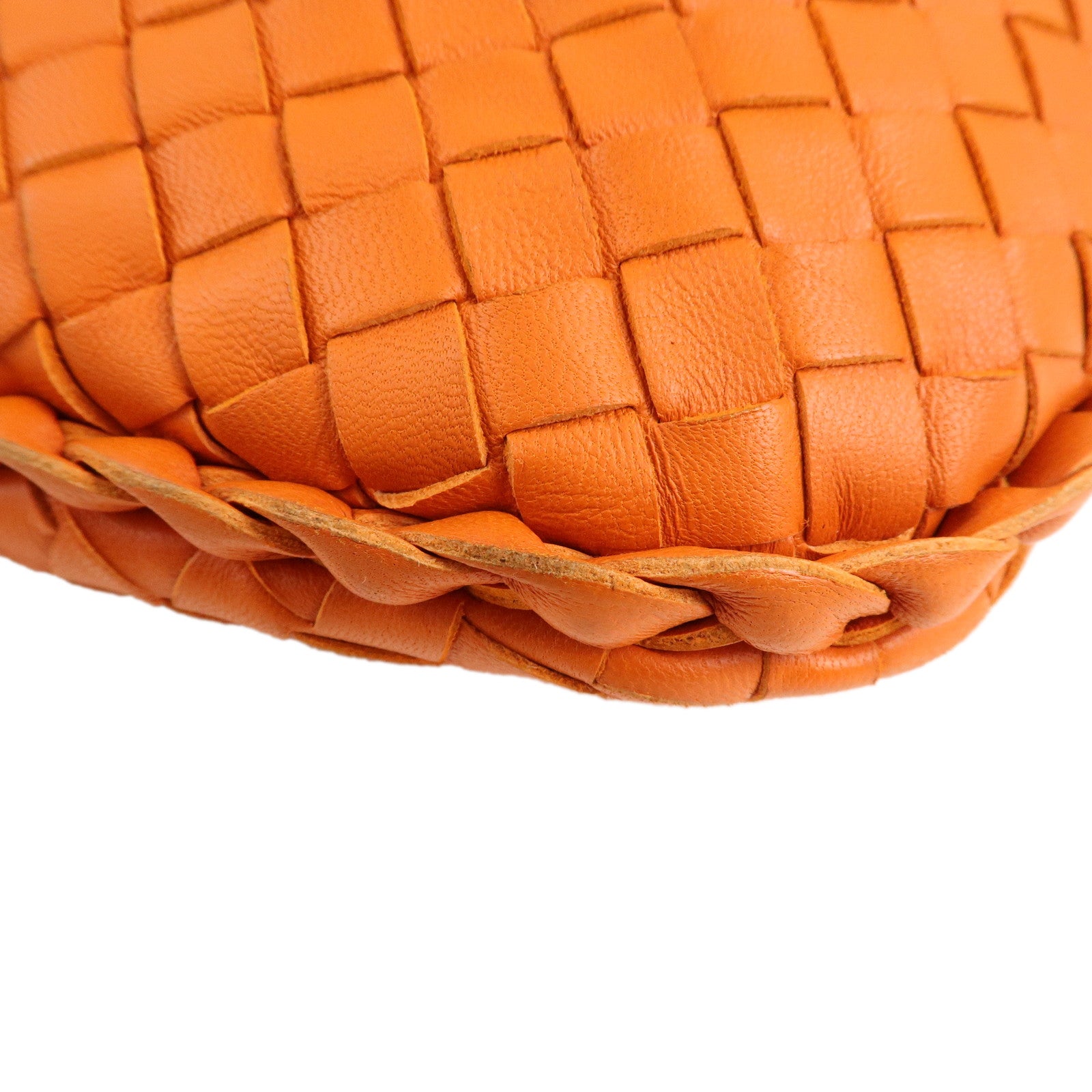 BOTTEGA VENETA Hobo Intrecciato Leather Shoulder Bag Orange 115653 Used