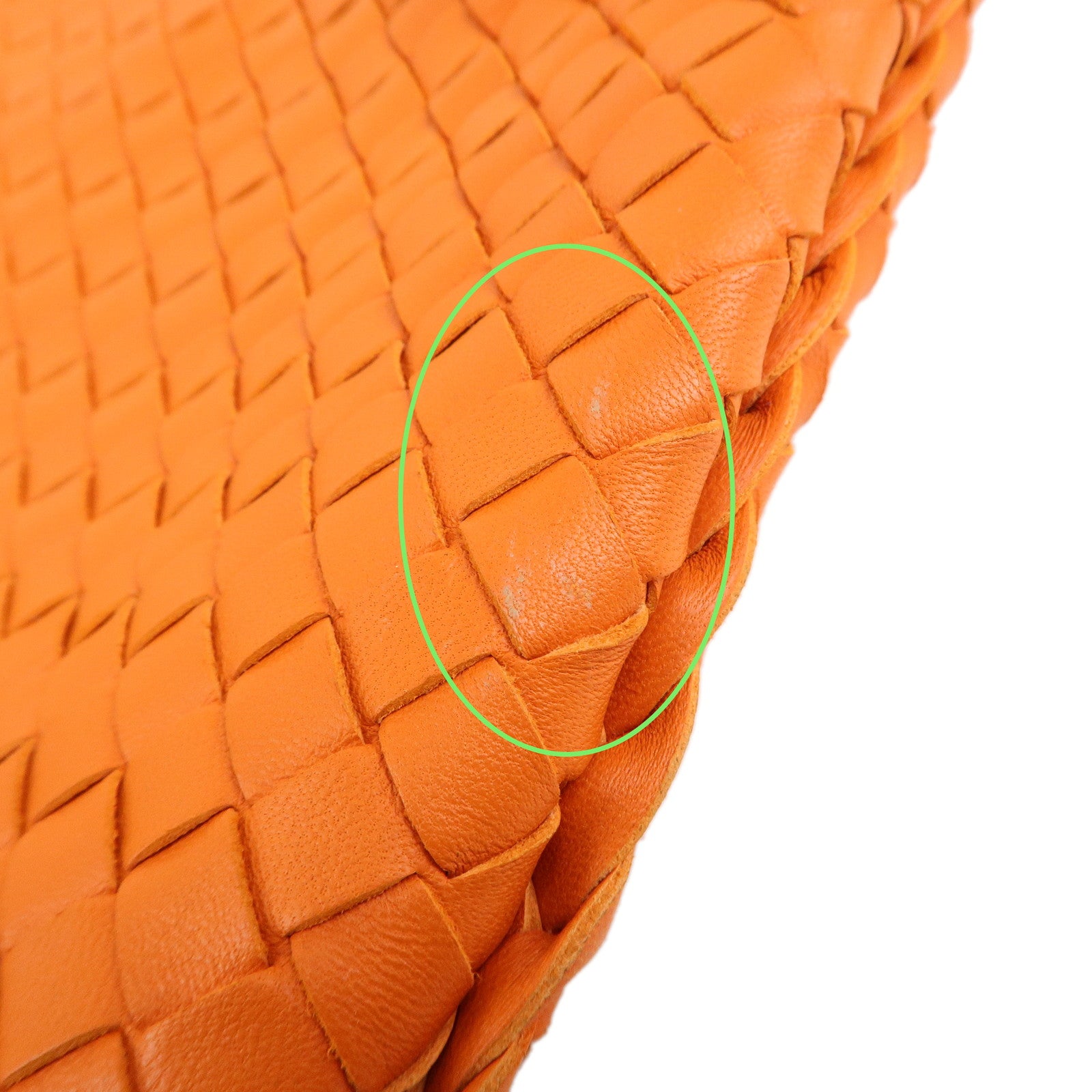 BOTTEGA VENETA Hobo Intrecciato Leather Shoulder Bag Orange 115653 Used