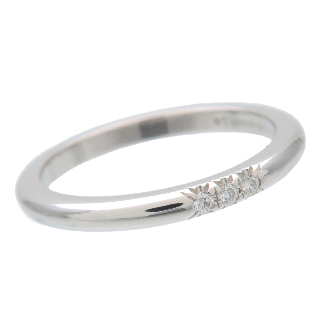 Tiffany&Co. Classic Band 3P Diamond RIng PT950 Platinum US4-4.5 Used