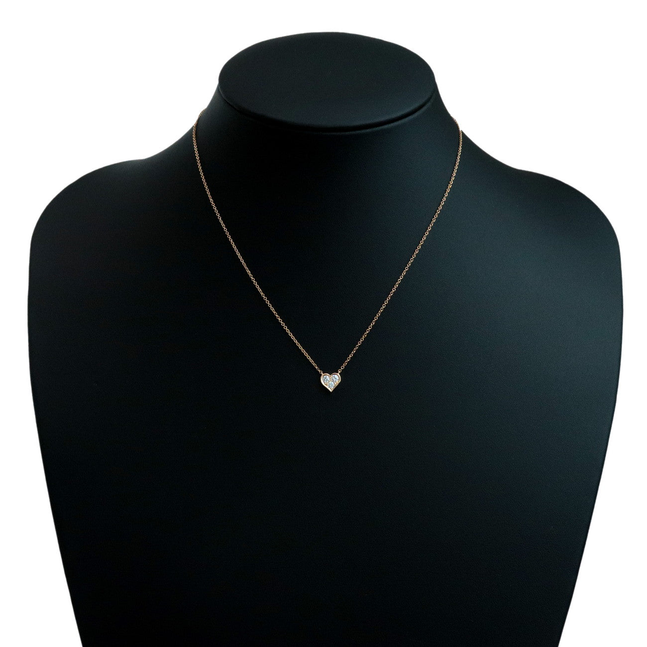 Tiffany&Co. Sentimental Heart 3P Diamond Necklace K18PG Rose Gold Used