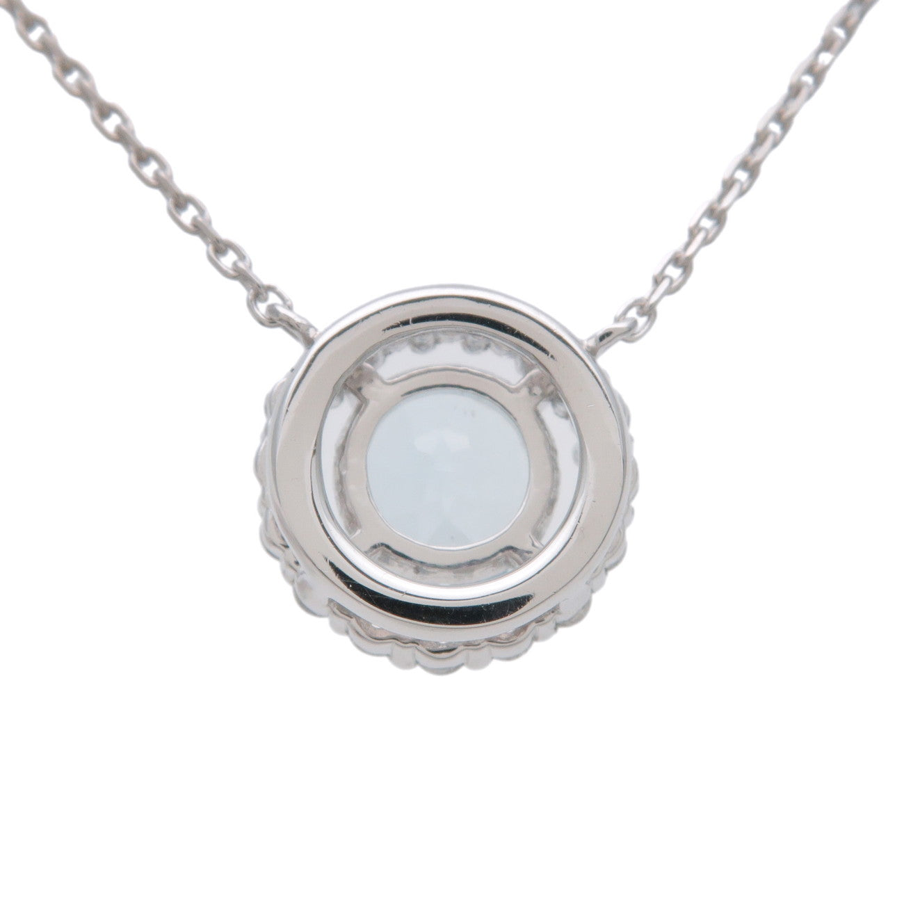 4C 1P Aquamarine Diamond Necklace PT850 Platinum Used