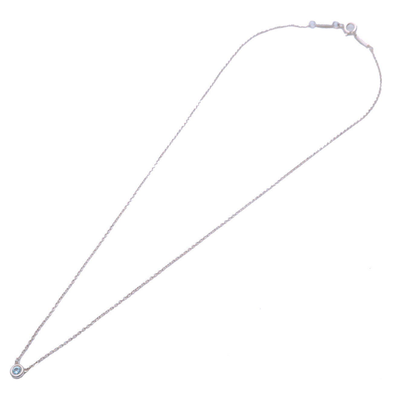 Tiffany&Co. Elsa Peretti By the Yard 1P Aquamarine Necklace 0.13ct Used