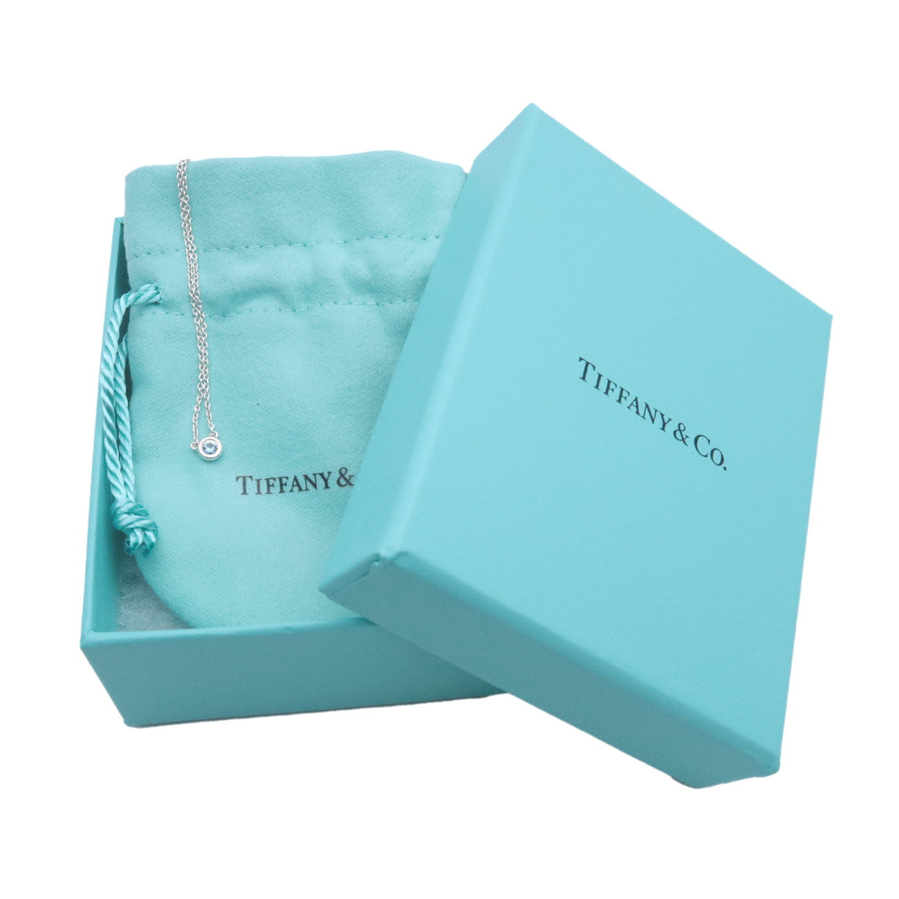 Tiffany&Co. Elsa Peretti By the Yard 1P Aquamarine Necklace 0.13ct Used