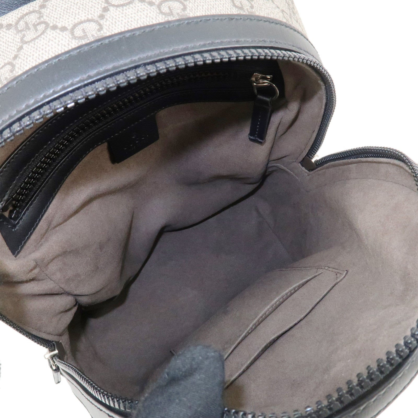 GUCCI GG Supreme Leather Backpack Rucksack Beige Black 429020 Used