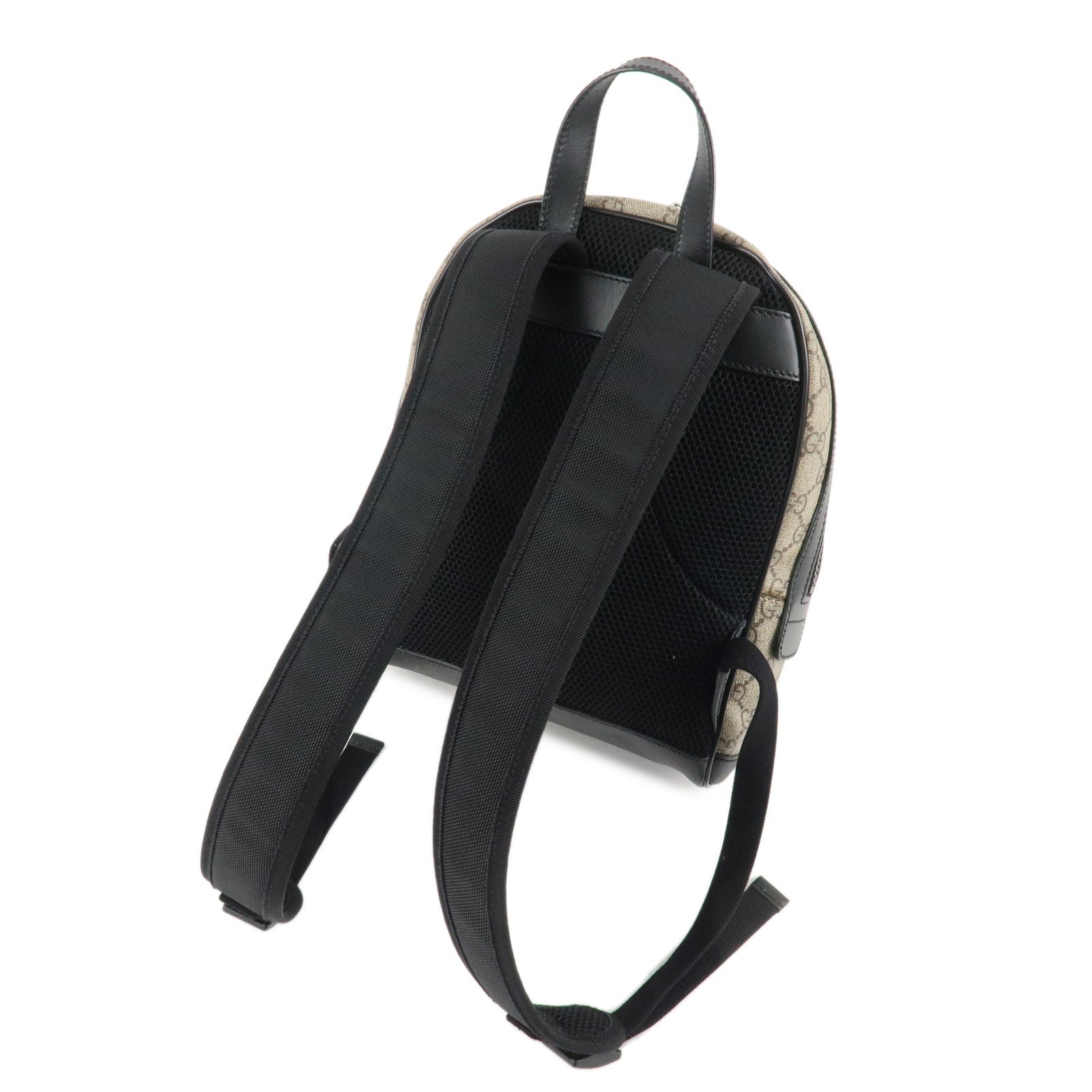 GUCCI GG Supreme Leather Backpack Rucksack Beige Black 429020 Used