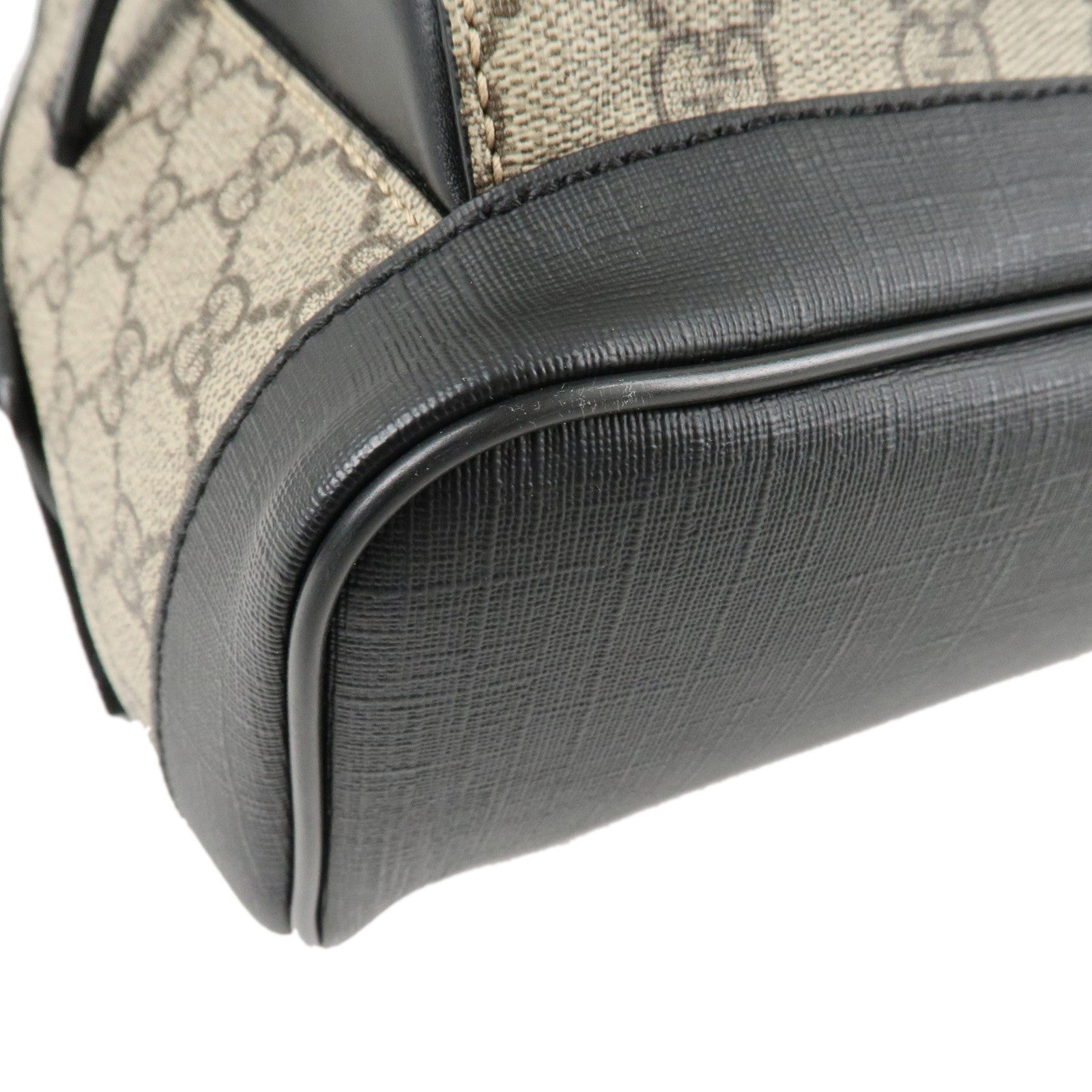 GUCCI GG Supreme Leather Backpack Rucksack Beige Black 429020 Used