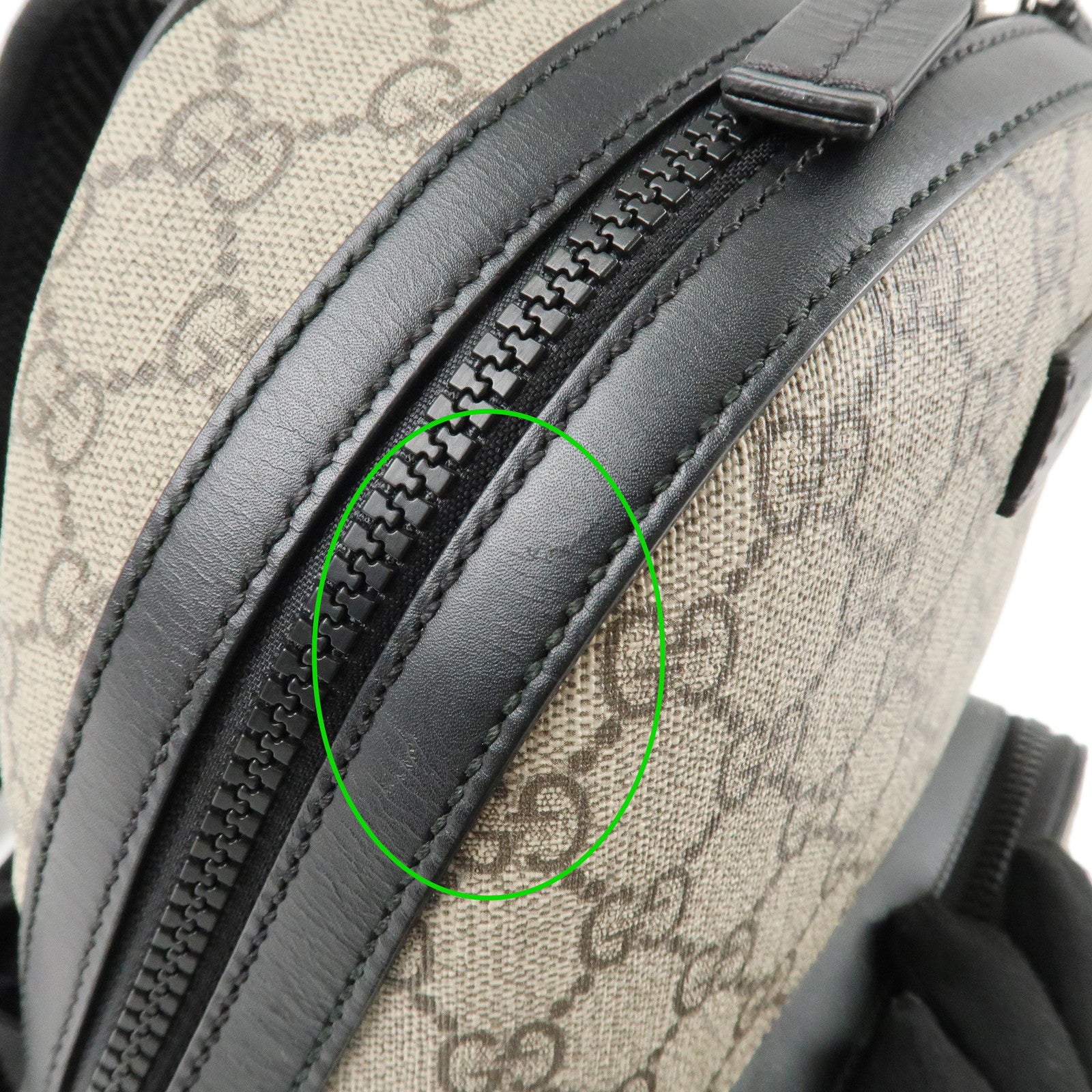 GUCCI GG Supreme Leather Backpack Rucksack Beige Black 429020 Used