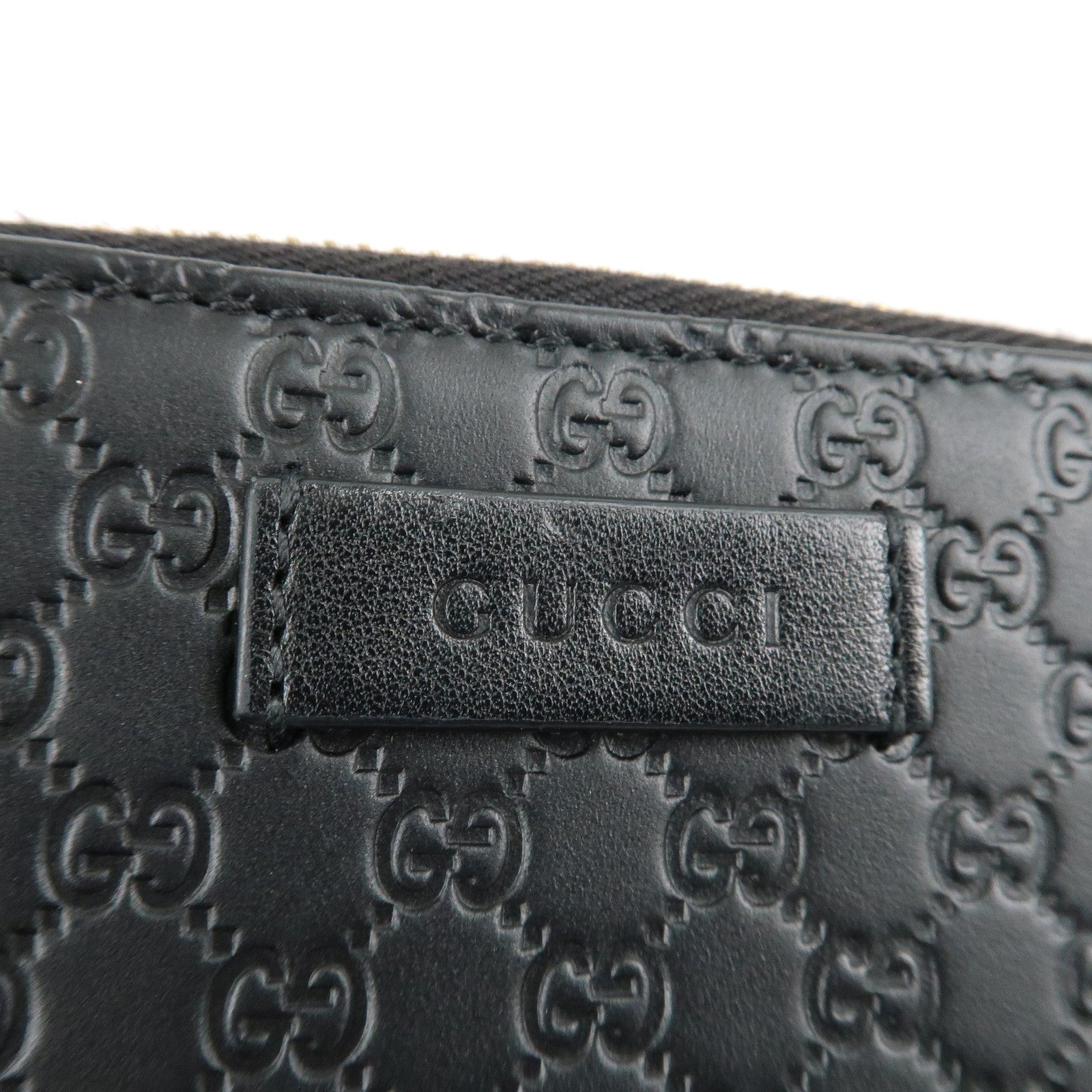 GUCCI Micro Guccissima Leather Bi-Fold Compact Wallet Black 449395 Used