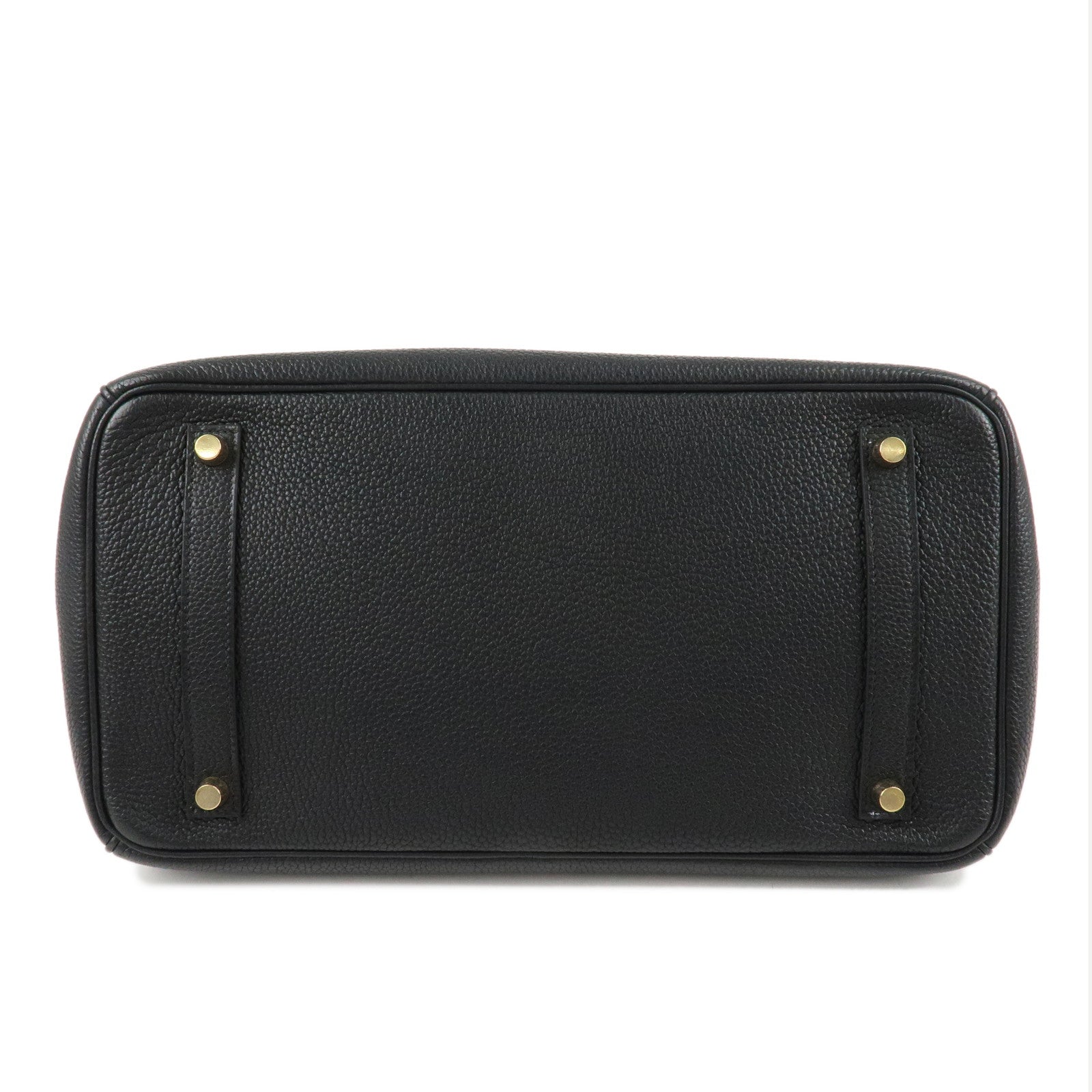 HERMES Togo Birkin 35 H Stamped Hand Bag Black Gold HDW Used