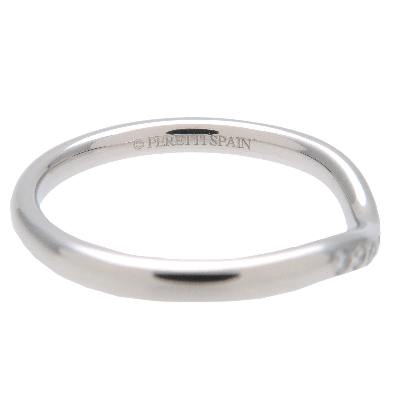 Tiffany&Co. Curved Band 9P Diamond Ring Platinum US5 EU49 Used
