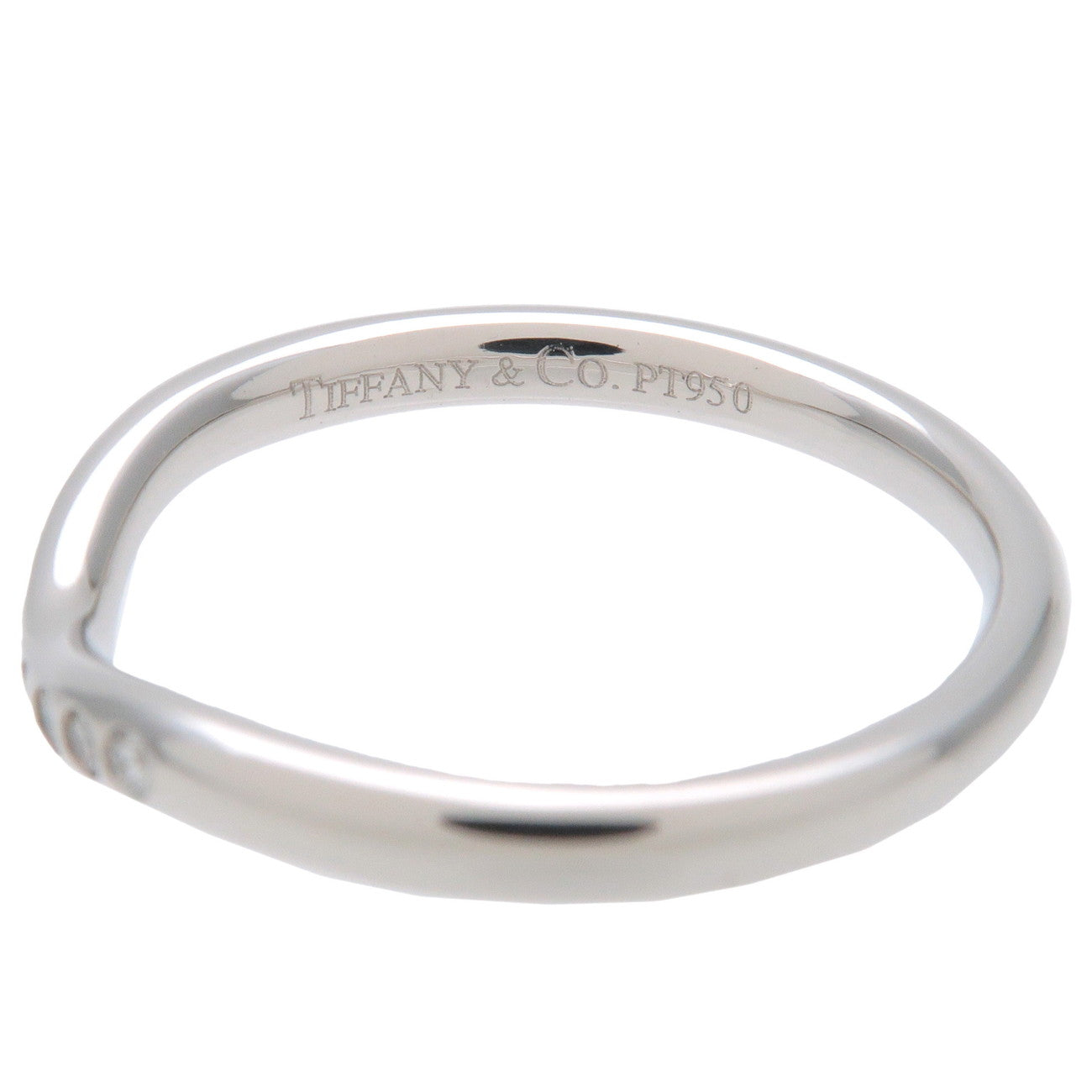 Tiffany&Co. Curved Band 9P Diamond Ring Platinum US5 EU49 Used